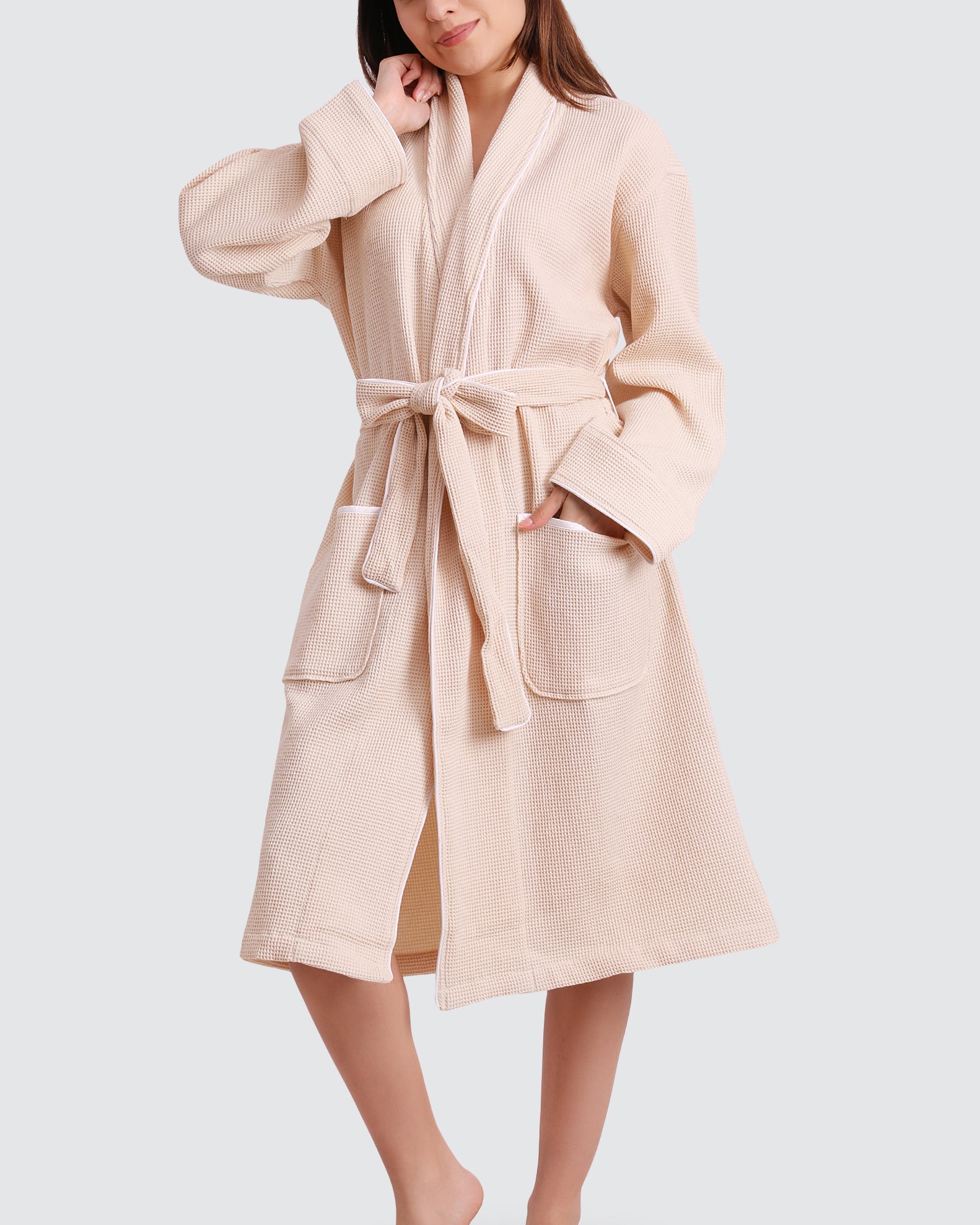 Women's Organic Waffle Weave Spa Bath Robes by Viverano Organics
