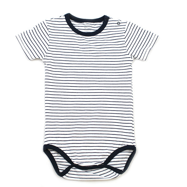 Viverano Venice Stripe Jersey Short Sleeve Organic Cotton Bodysuit for Babies