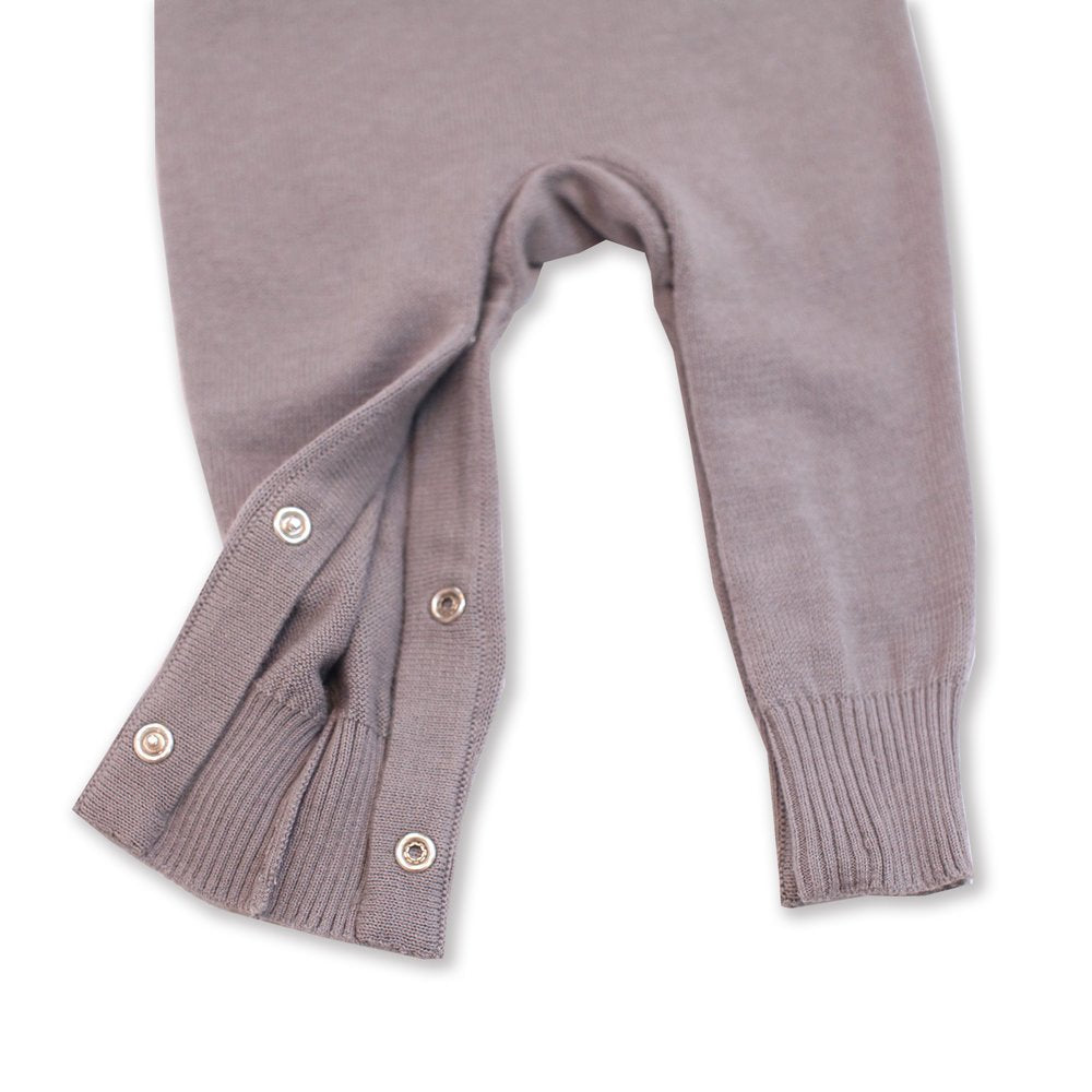 Milan Knit Baby Classic Coverall Jumpsuit - Grey