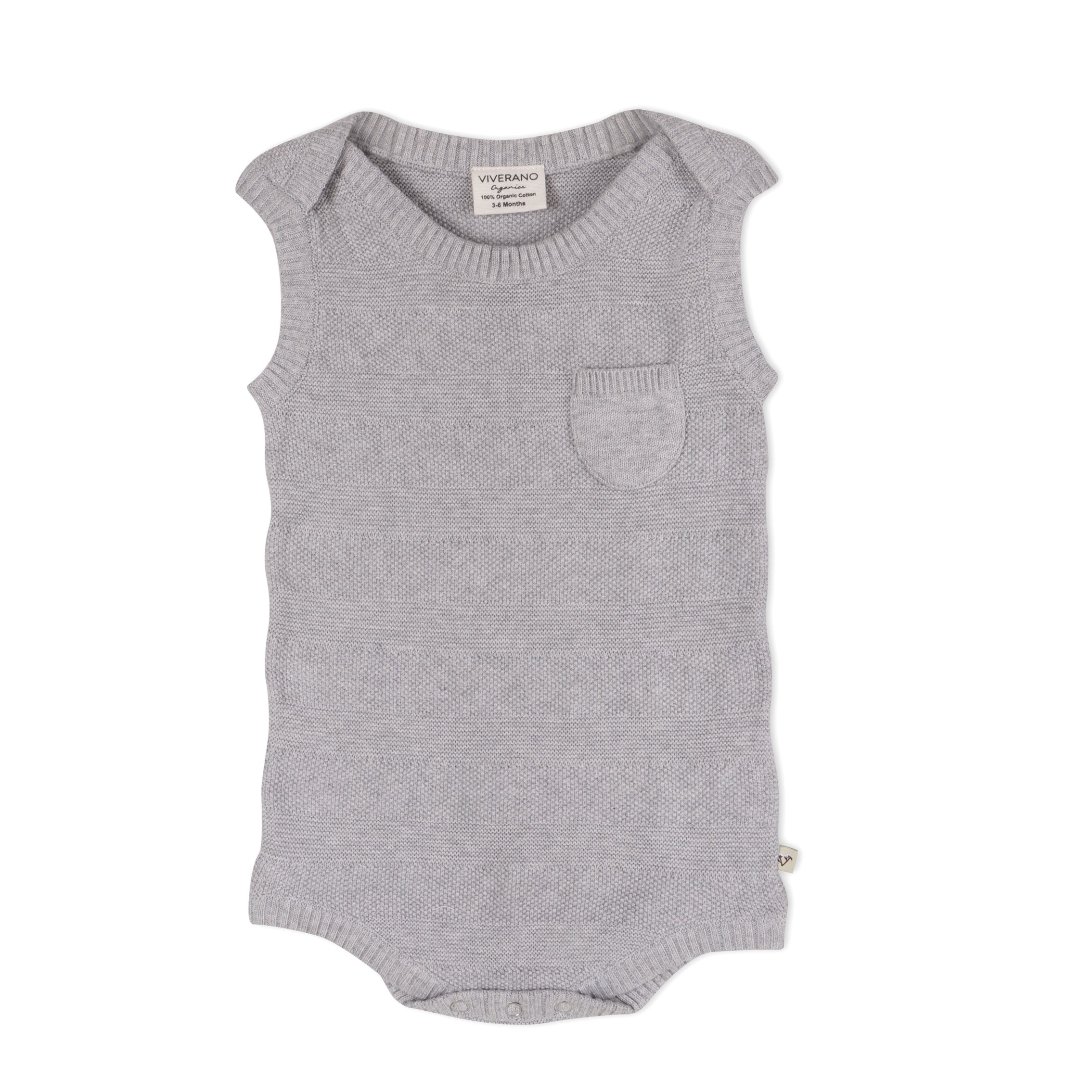 Milan Organic Rib Knit Baby Bodysuit - Sleeveless (2 Colors)