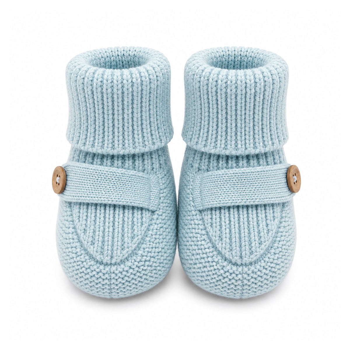 Sky Blue Milan Organic Knit Baby Booties Shoes