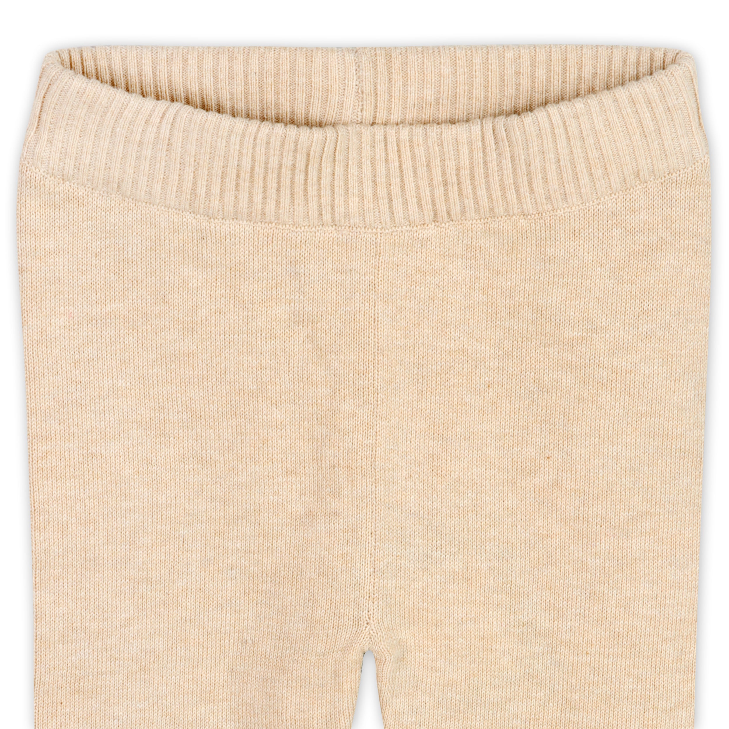 Oat Heather Milan Knit Baby Pocket Pants (Organic Cotton) Detail