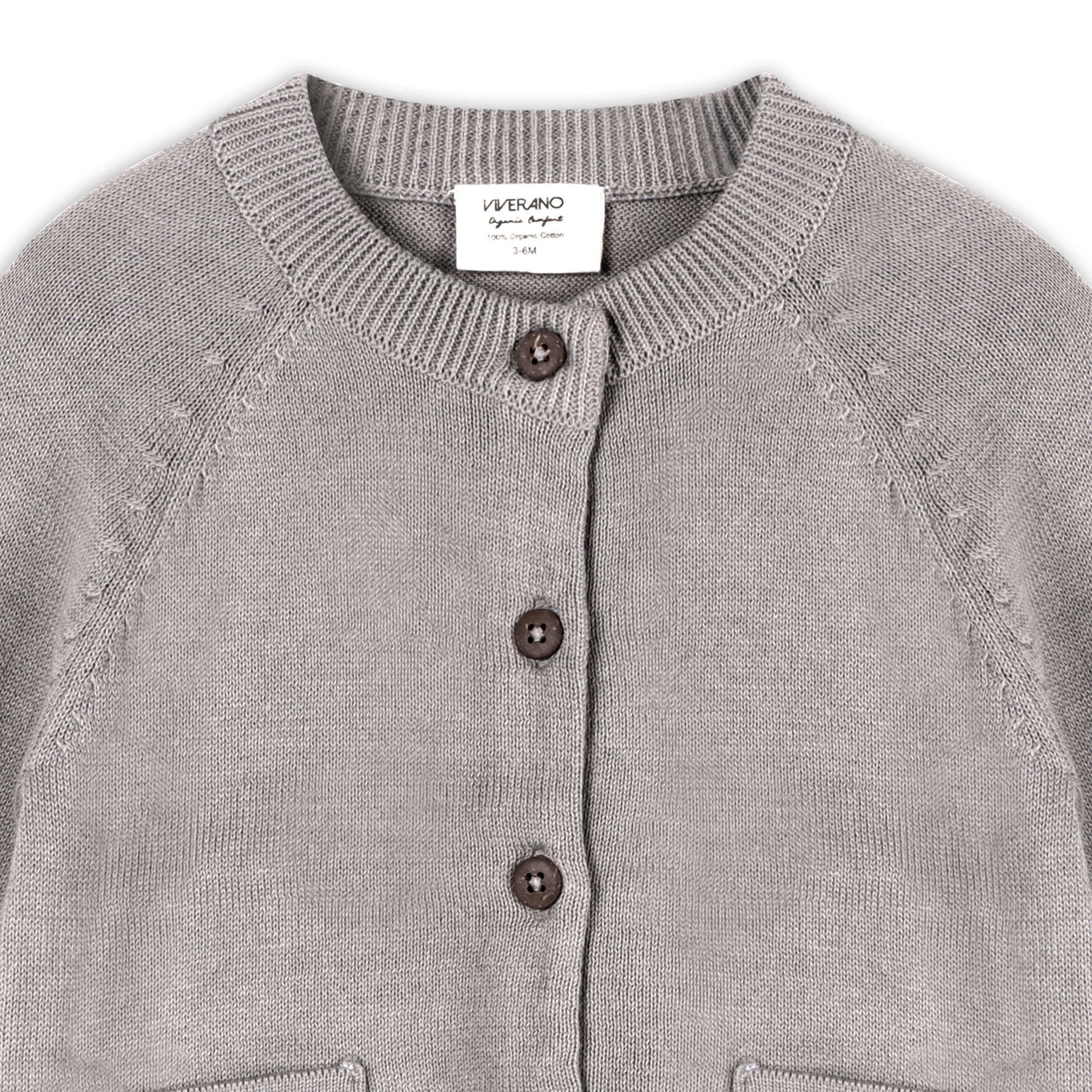 Milan Pastel Sweater Knit Baby Button Cardigan (Organic Cotton)- 5 Colors