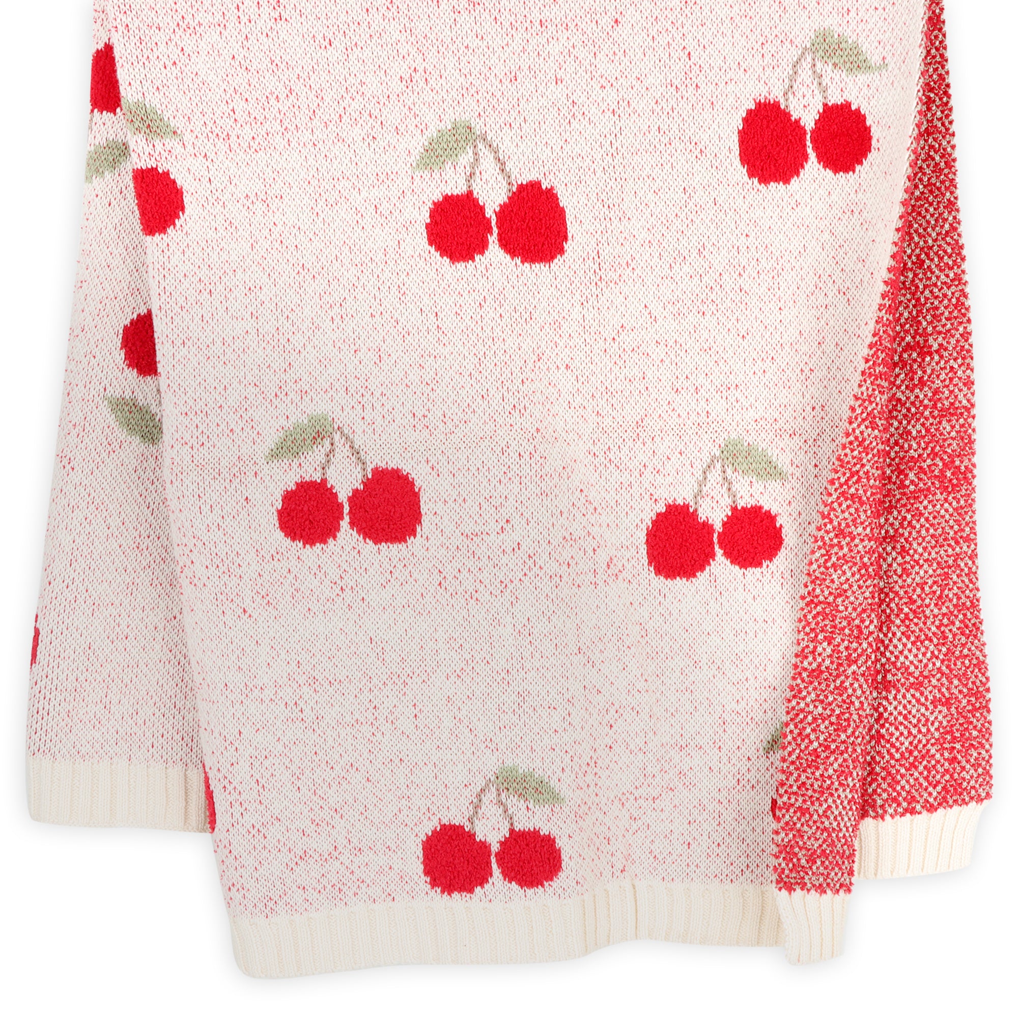 Cherry Organic Cotton Baby Blanket Texture