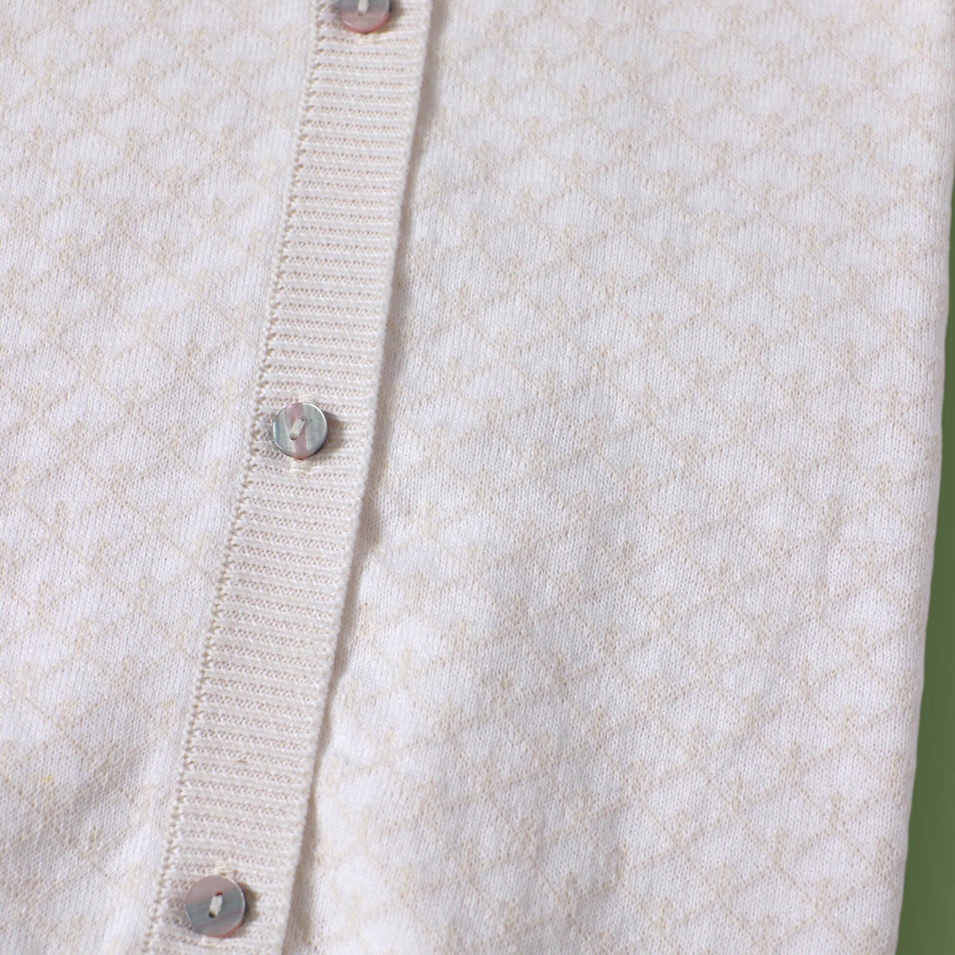 Milan Knit Baby Jacquard Jumpsuit, Hat, Booties 3pc SET (Organic Cotton) - 2 Colors