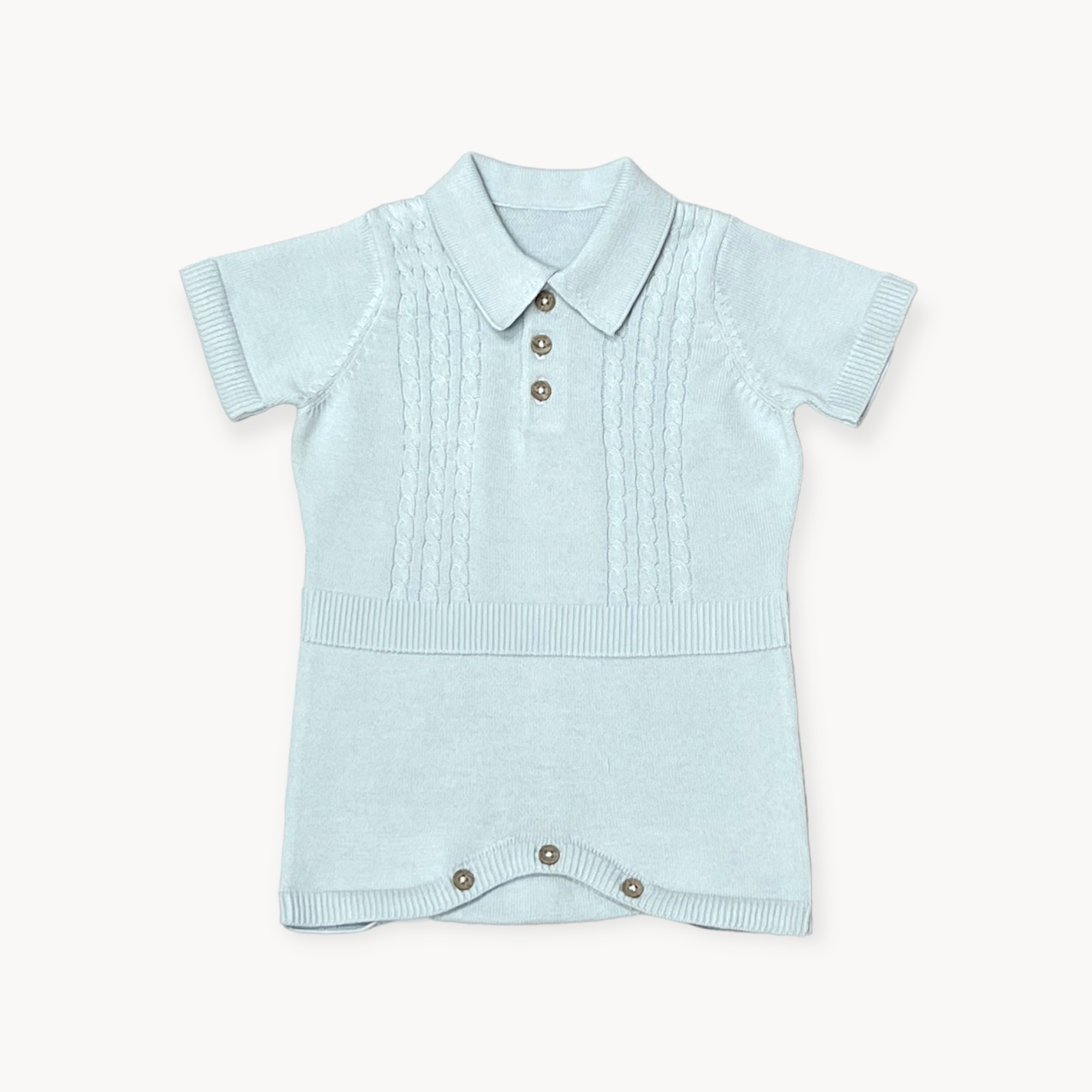 Milan Collar & Cable Knit Baby Bodysuit (Organic)