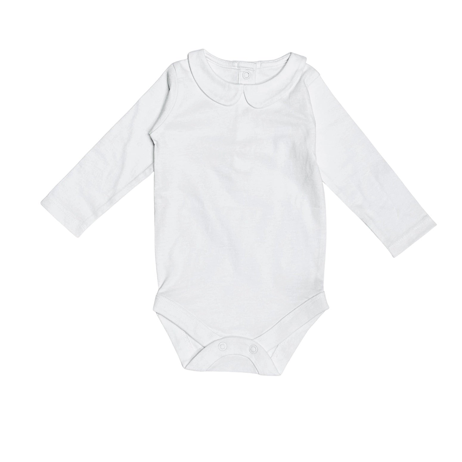 Organic Peter Pan Collar Basic Baby Bodysuit - Front