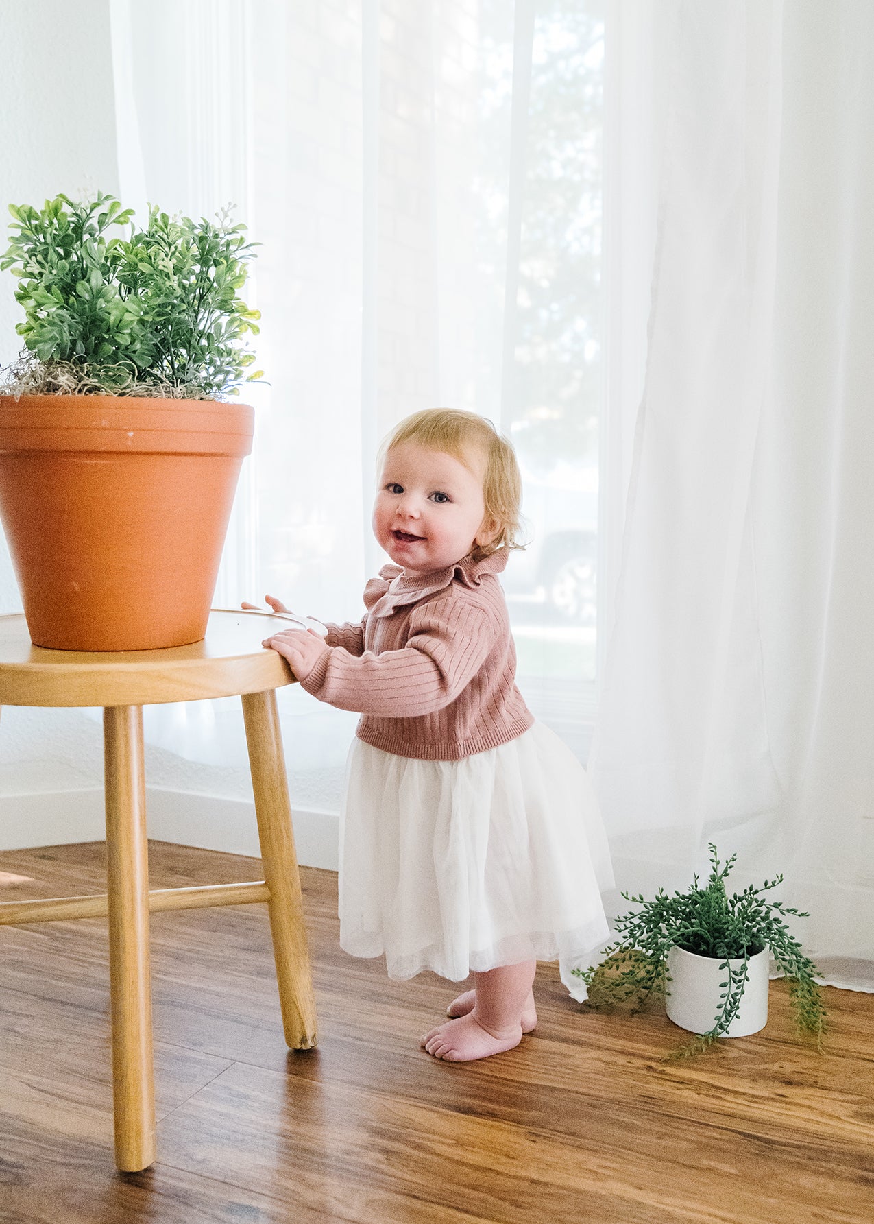 Ruffle Neck Sweater Knit Top & Tutu Baby Dress (Organic Cotton)