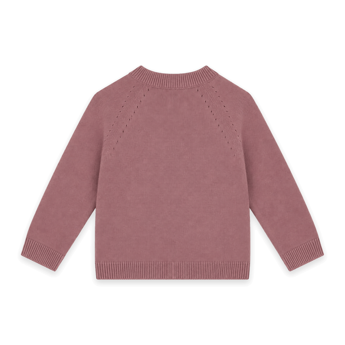 Back of Organic Cotton Giraffe Elephant Baby Cardigan Sweater