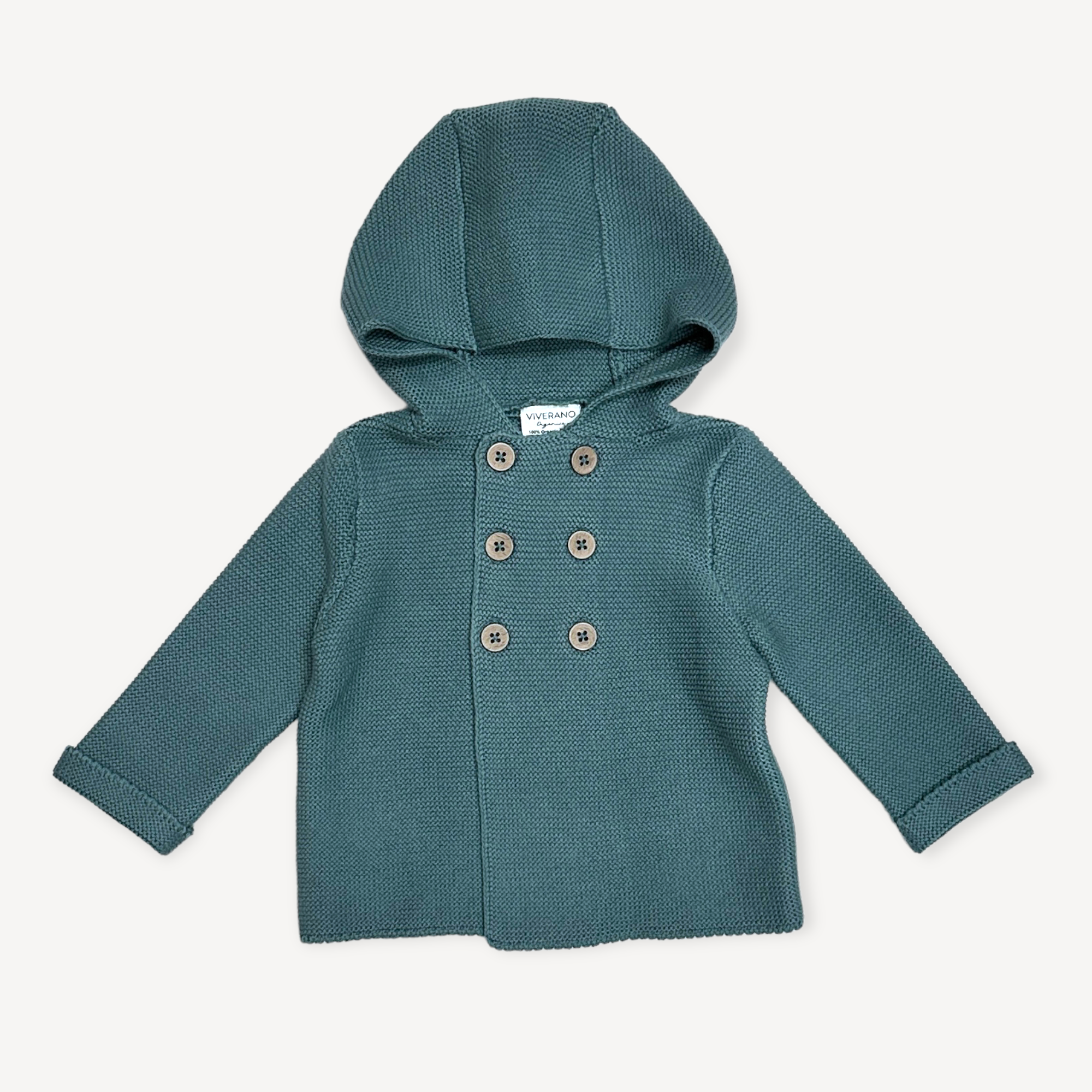 Hooded Double Button Baby Coat Jacket (Organic Cotton)