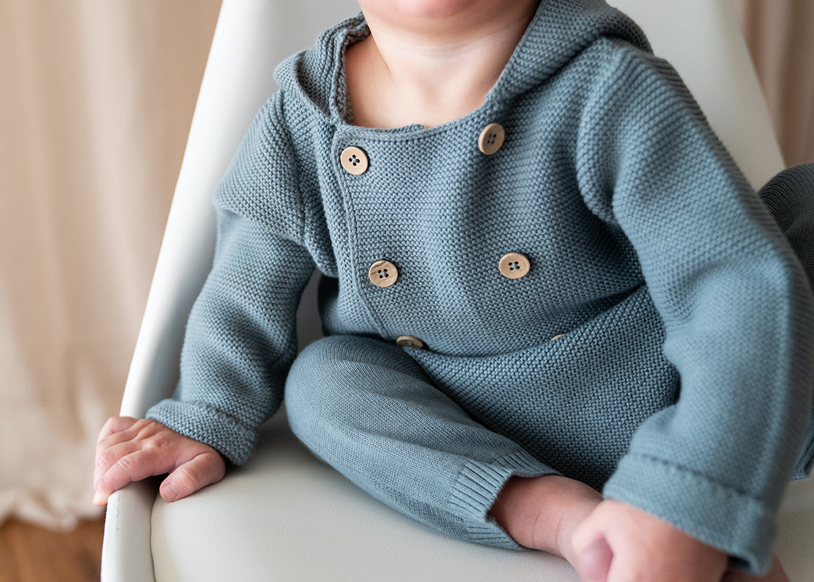 Hooded Double Button Baby Coat Jacket (Organic Cotton)
