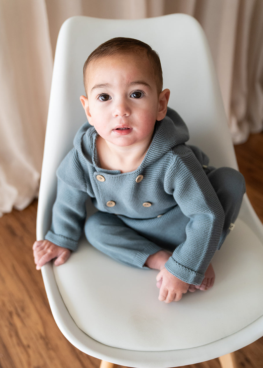 Hooded Double Button Baby Coat Jacket (Organic Cotton)