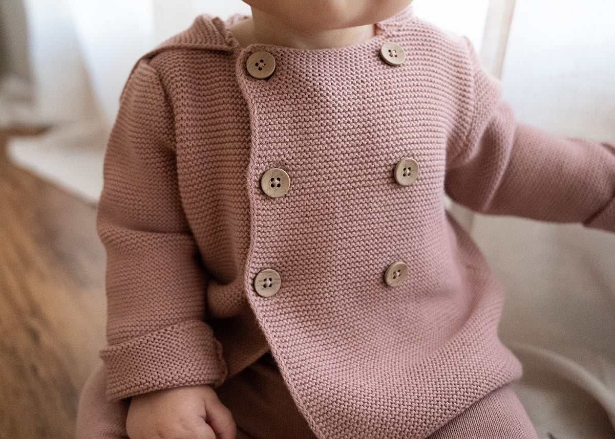 Hooded Double Button Baby Coat Jacket (Organic Cotton) -
