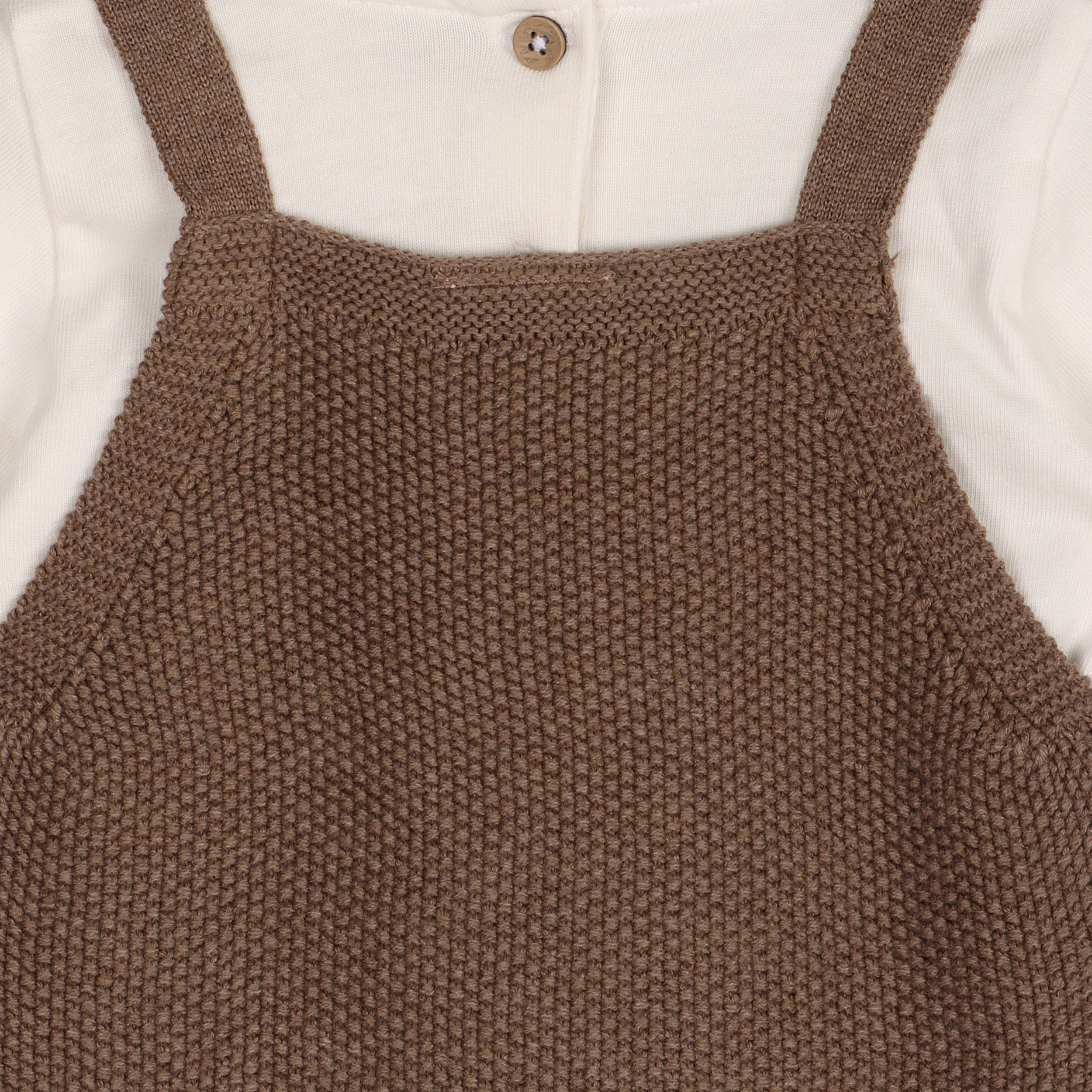 Chunky Sweater Knit Pocket Baby Overall & Bodysuit Set (Organic Cotton)