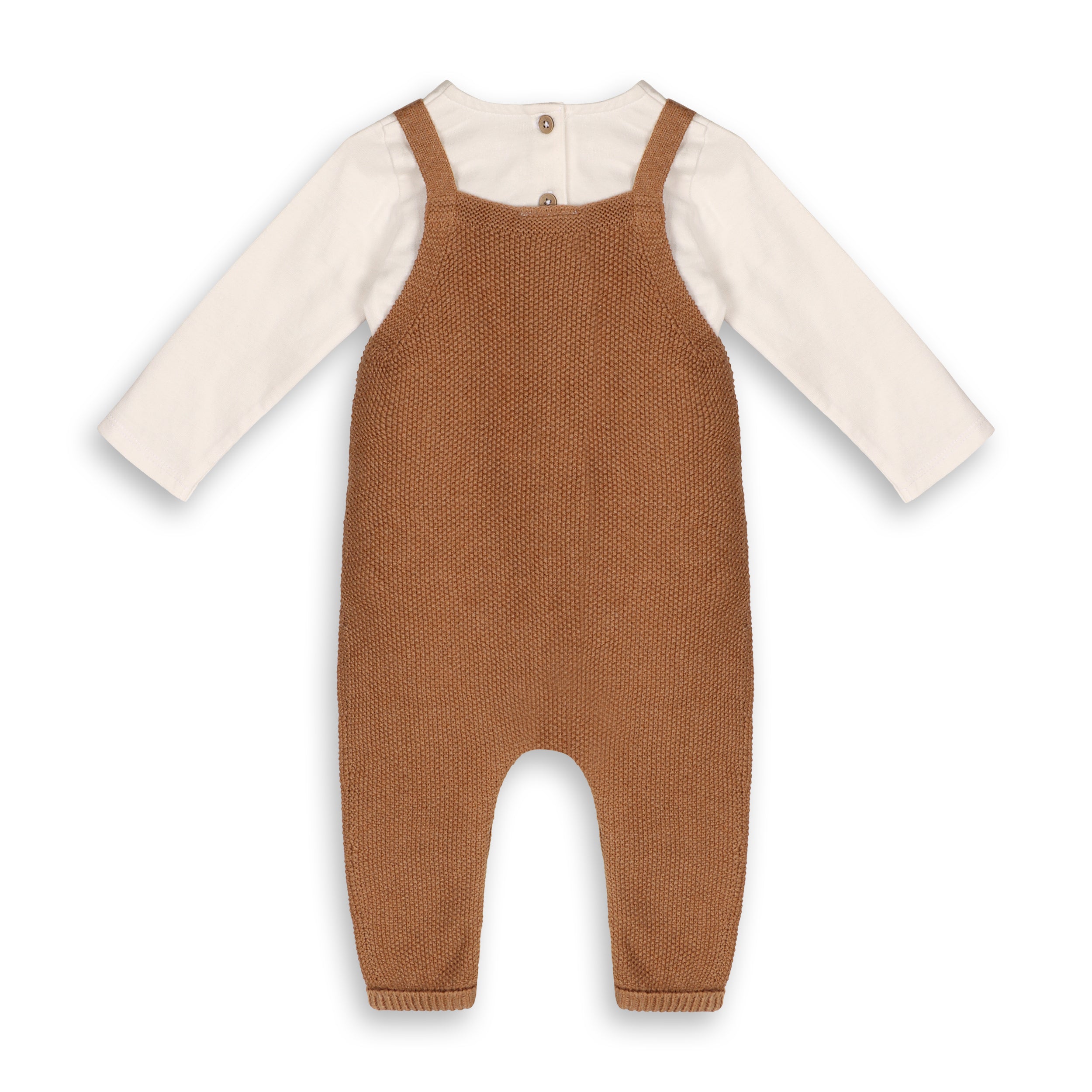 Chunky Sweater Knit Pocket Baby Overall & Bodysuit Set (Organic Cotton)