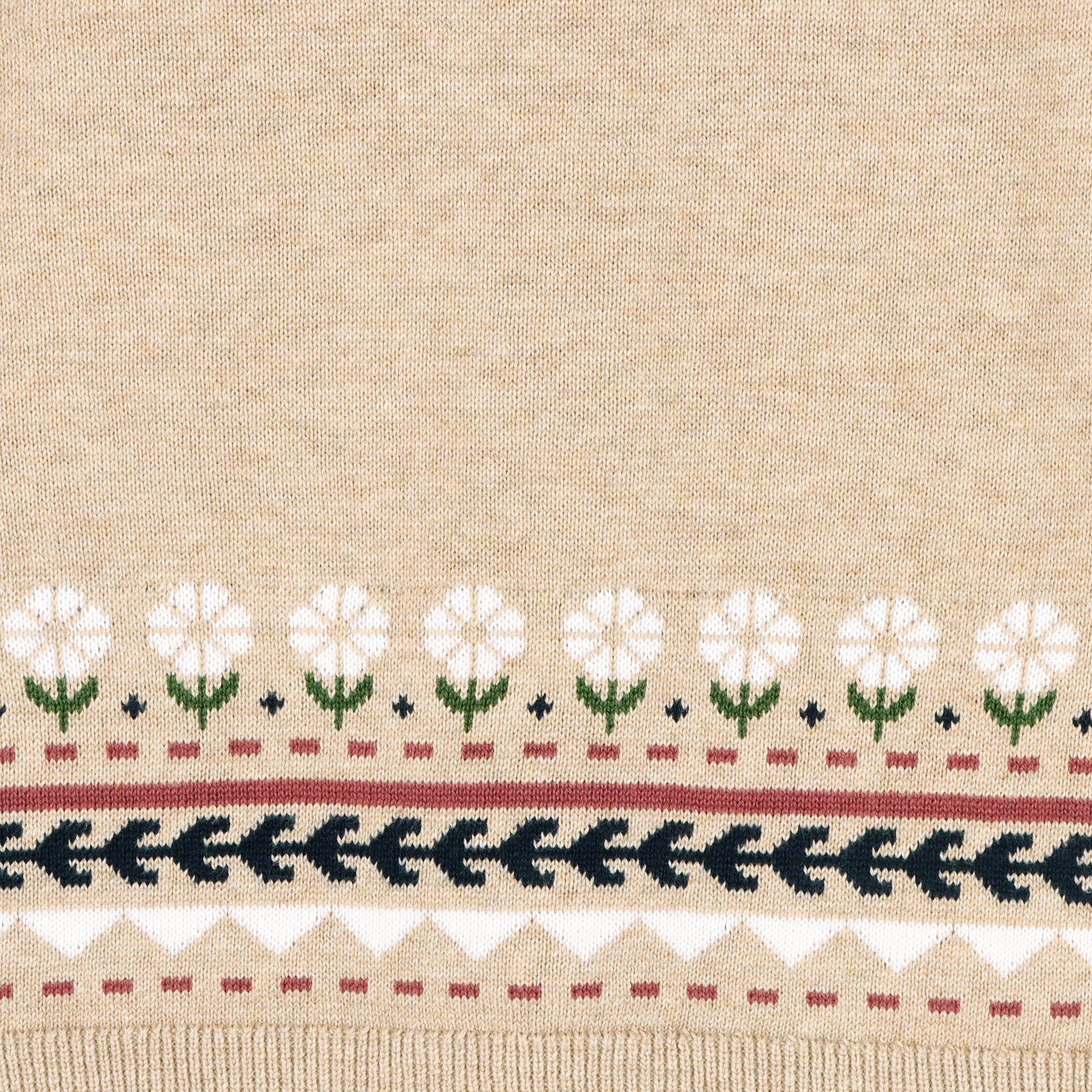 Fair Isle Baby Girl Sweater Knit Dress (Organic Cotton)