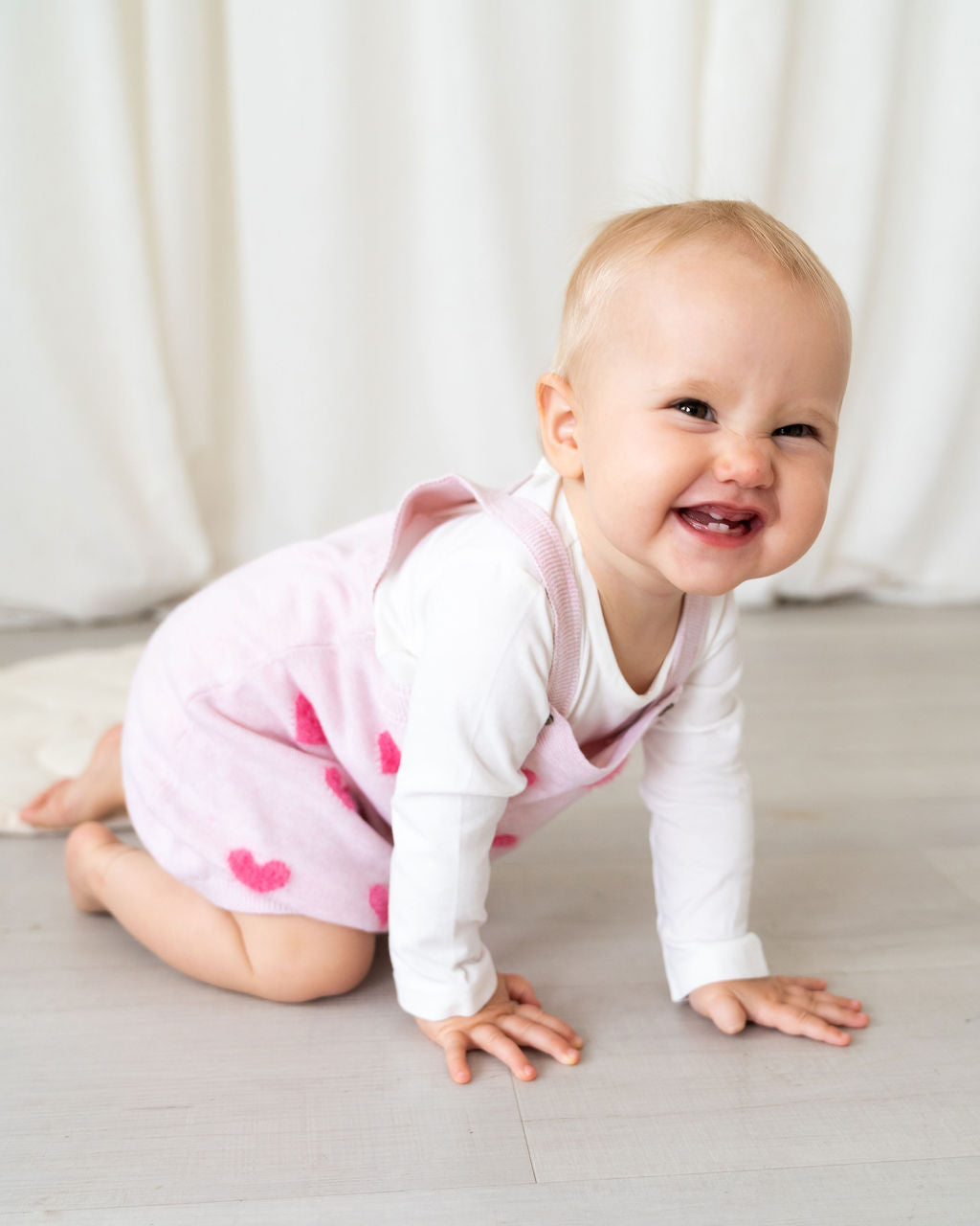 Fuzzy Hearts 3D Tunic Baby Knit Dress Set (Organic)