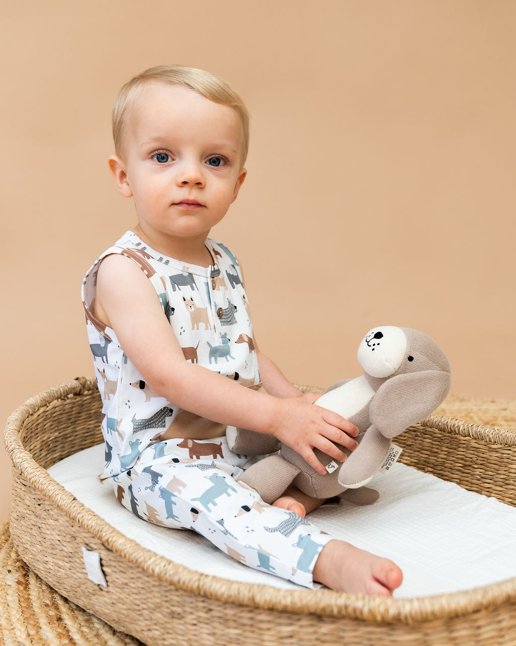 Rocky Lil Dog Knit Stuffed Animal Soft Baby Toy (Organic Cotton)