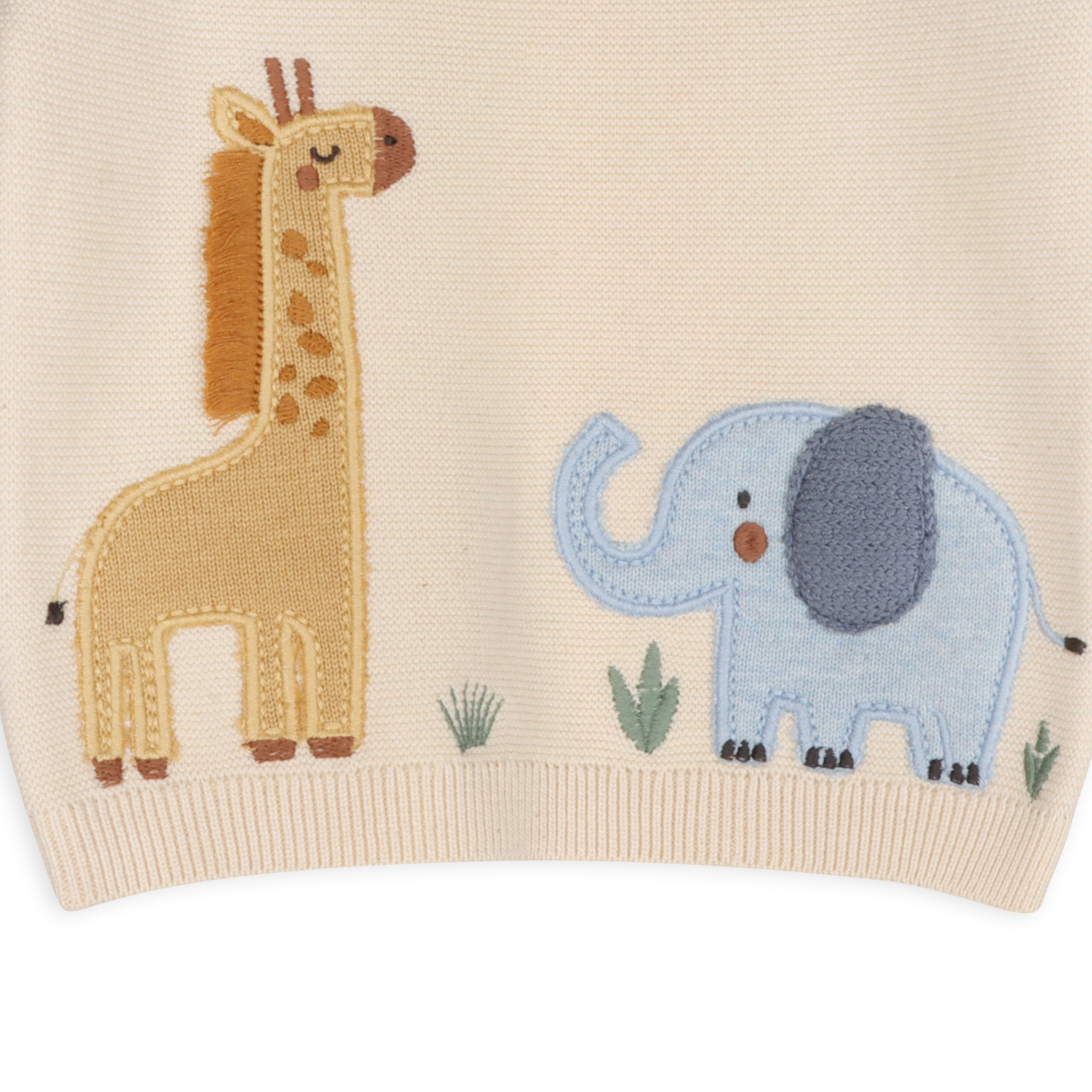 Safari Applique Sweater Knit Baby Pullover (Organic Cotton)