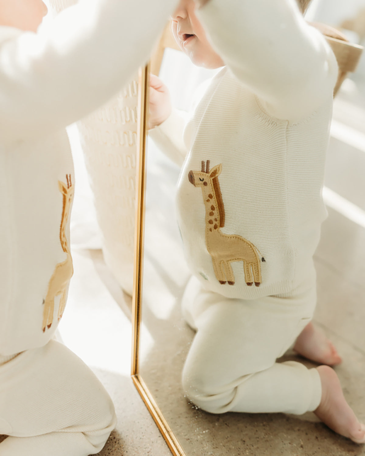 Safari Applique Sweater Knit Baby Pullover (Organic Cotton)