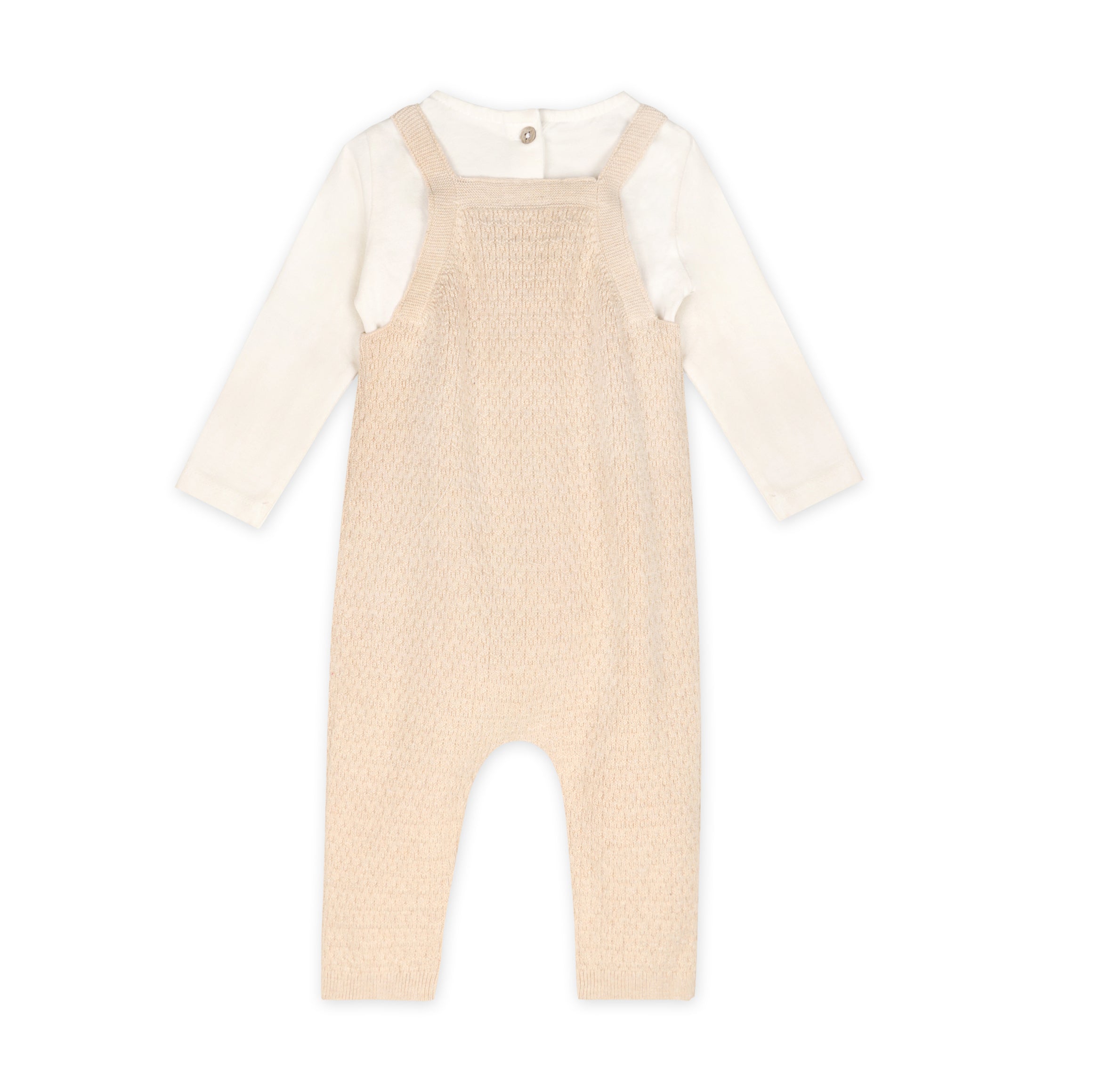 Dino Applique Baby Knit Overall Set (Organic Cotton)