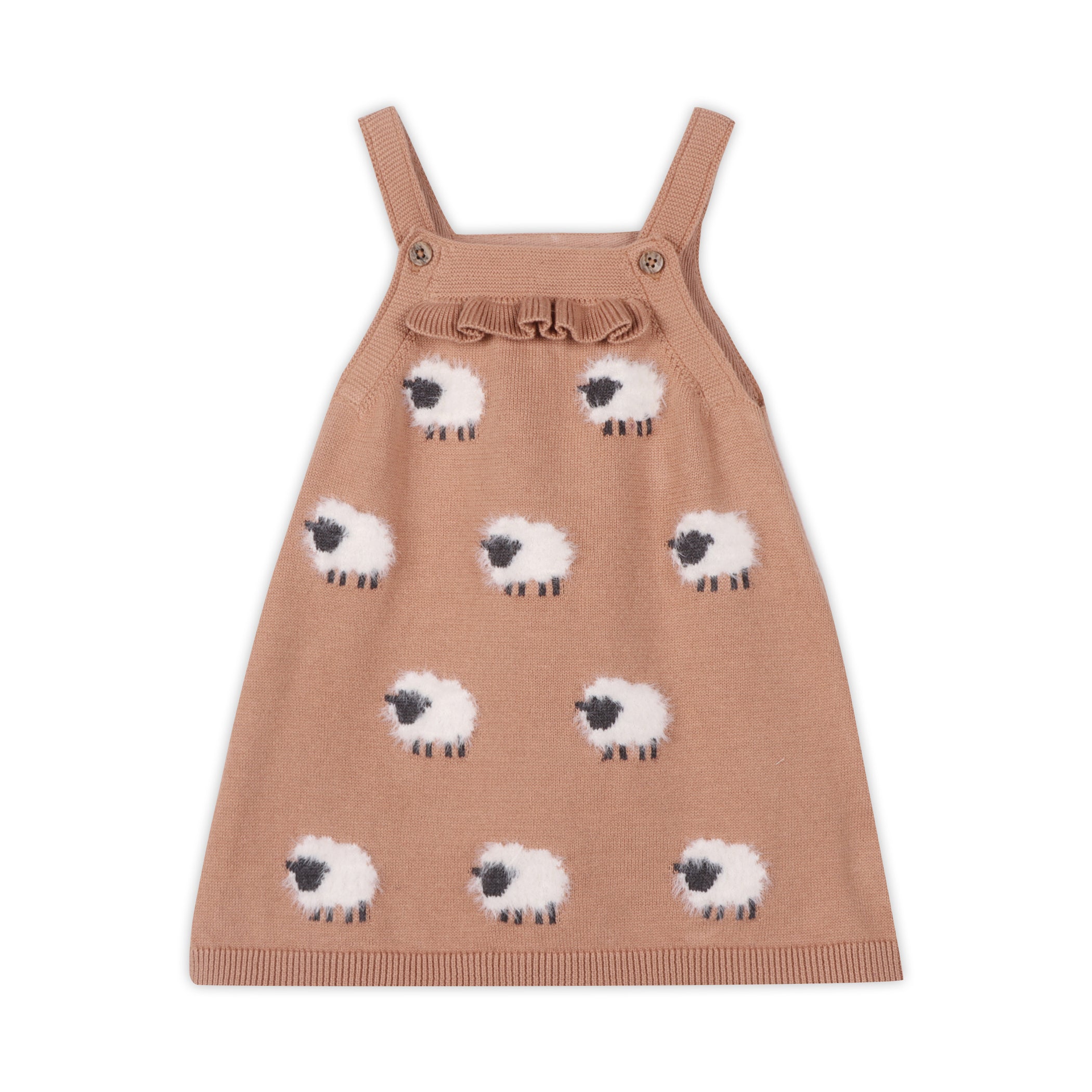 Sheep Jacquard Knit Baby Tunic Dress Set (Organic Cotton)