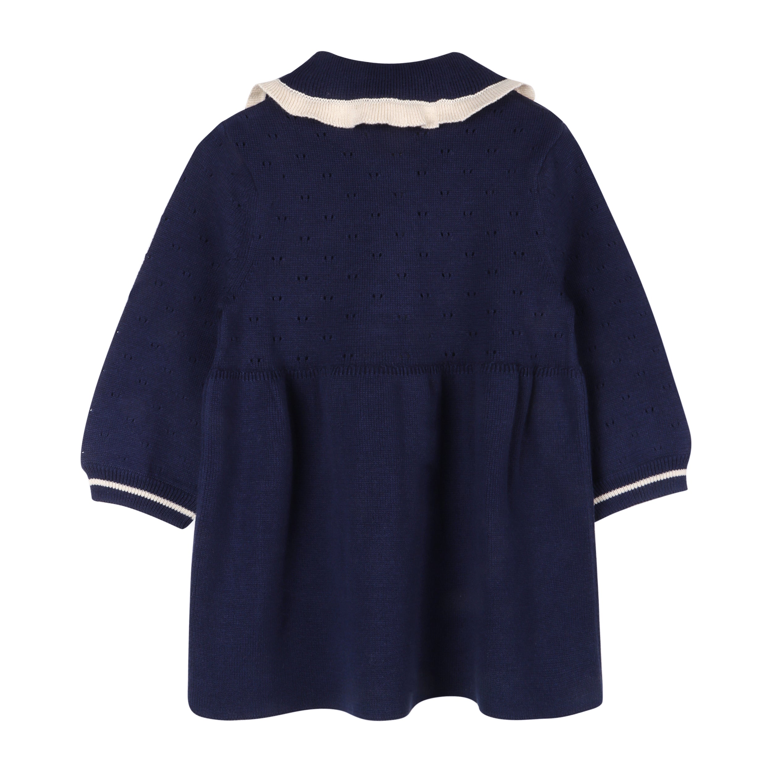 Adeline Ruffle Collar Sweater Knit Baby Dress (Organic Cotton)