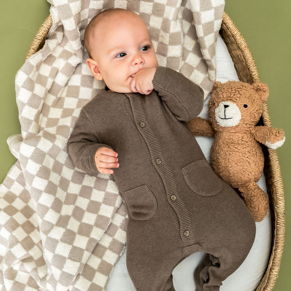 Peanut Lil Bear SHERPA Knit Stuffed Animal Soft Toy