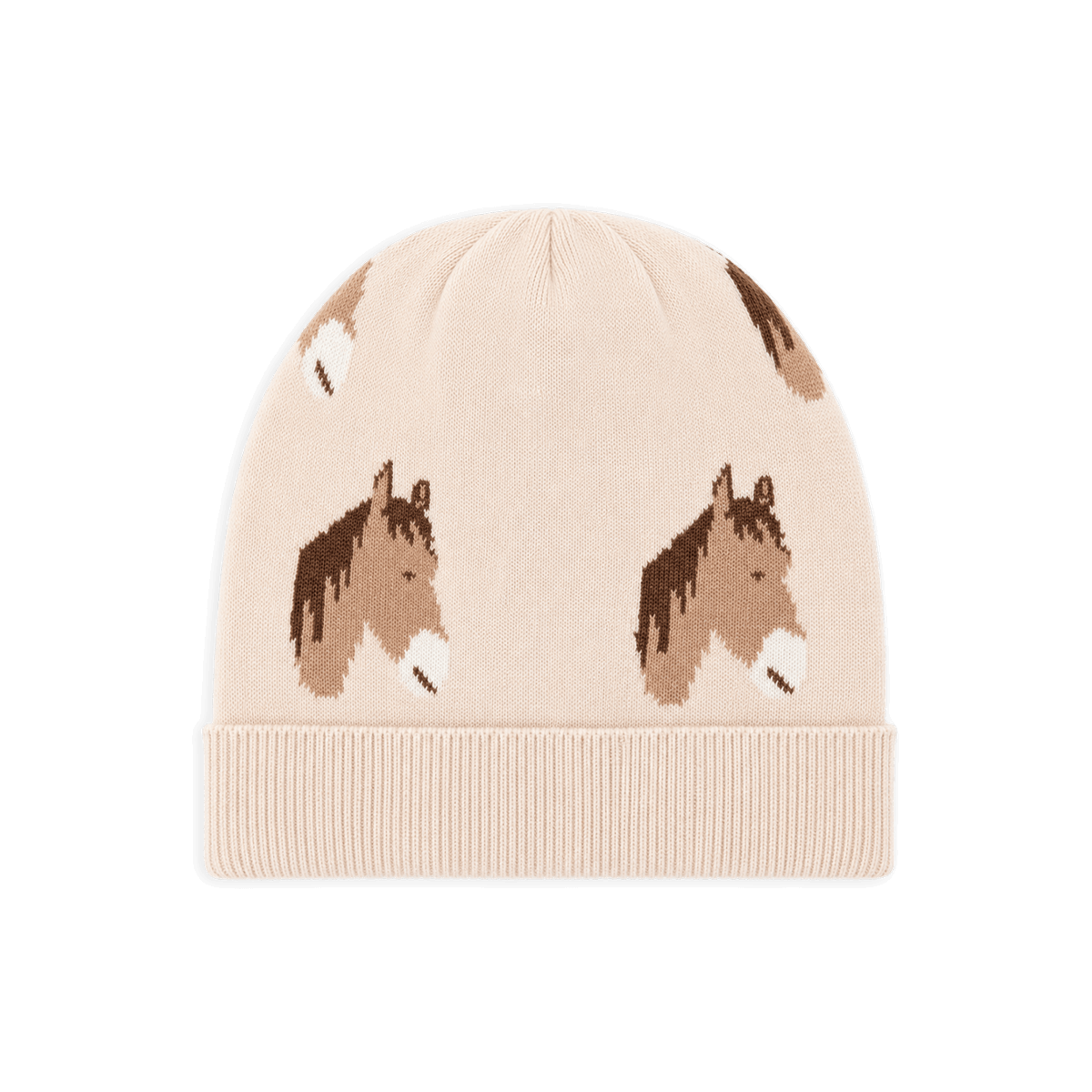 Organic Cotton Horse Sweater Knit Round Baby Beanie Cap