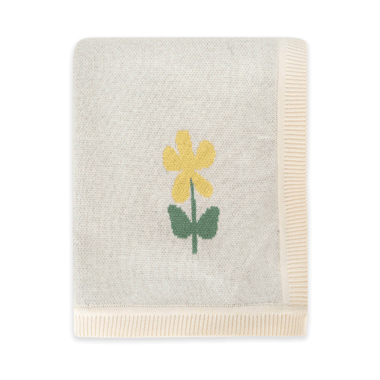 Sunny Farm - Organic Cotton Jacquard Knit Baby Blanket (Folded)