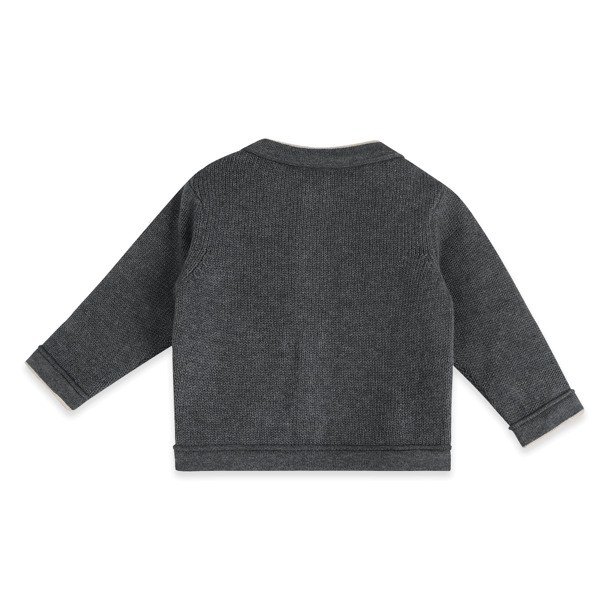 Organic Cotton Charles Classic Cable Knit Baby Cardigan, Back