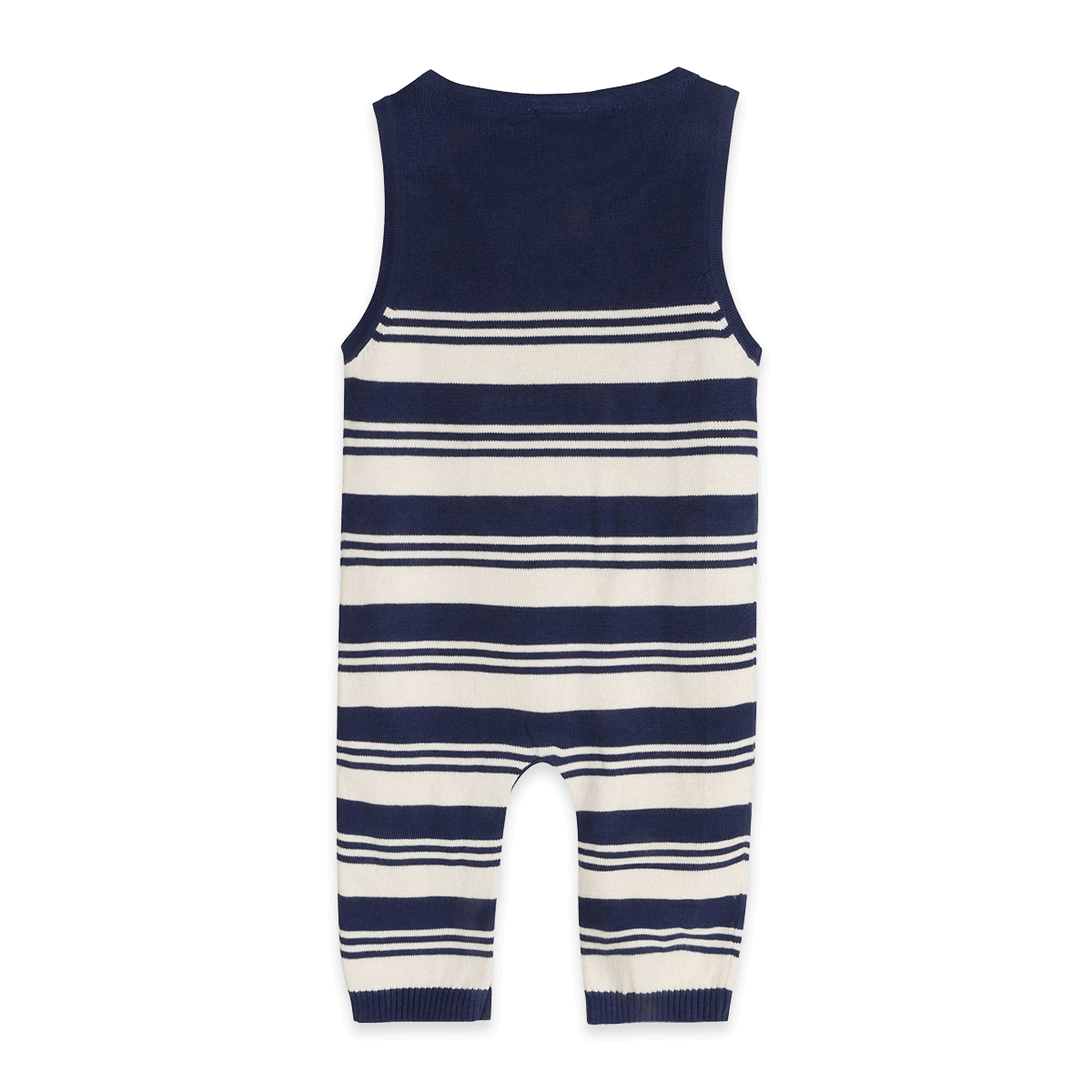 Organic Cotton Bear Pocket Knit Baby Overall Set, Back