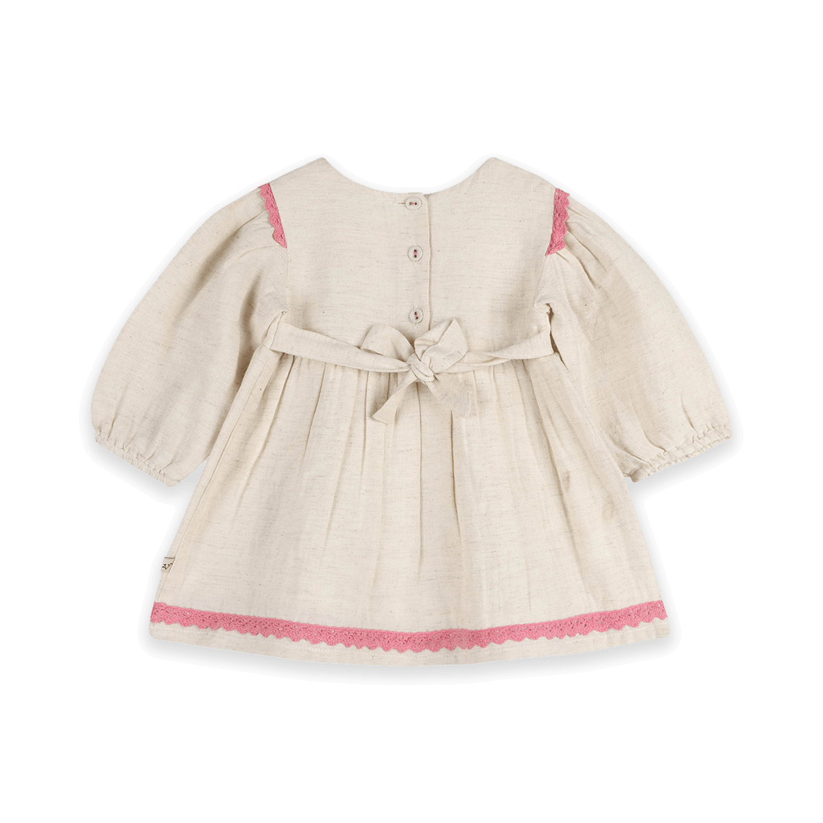Colette Embroidered Baby Dress & Bloomer Set (Organic Cotton) - Back