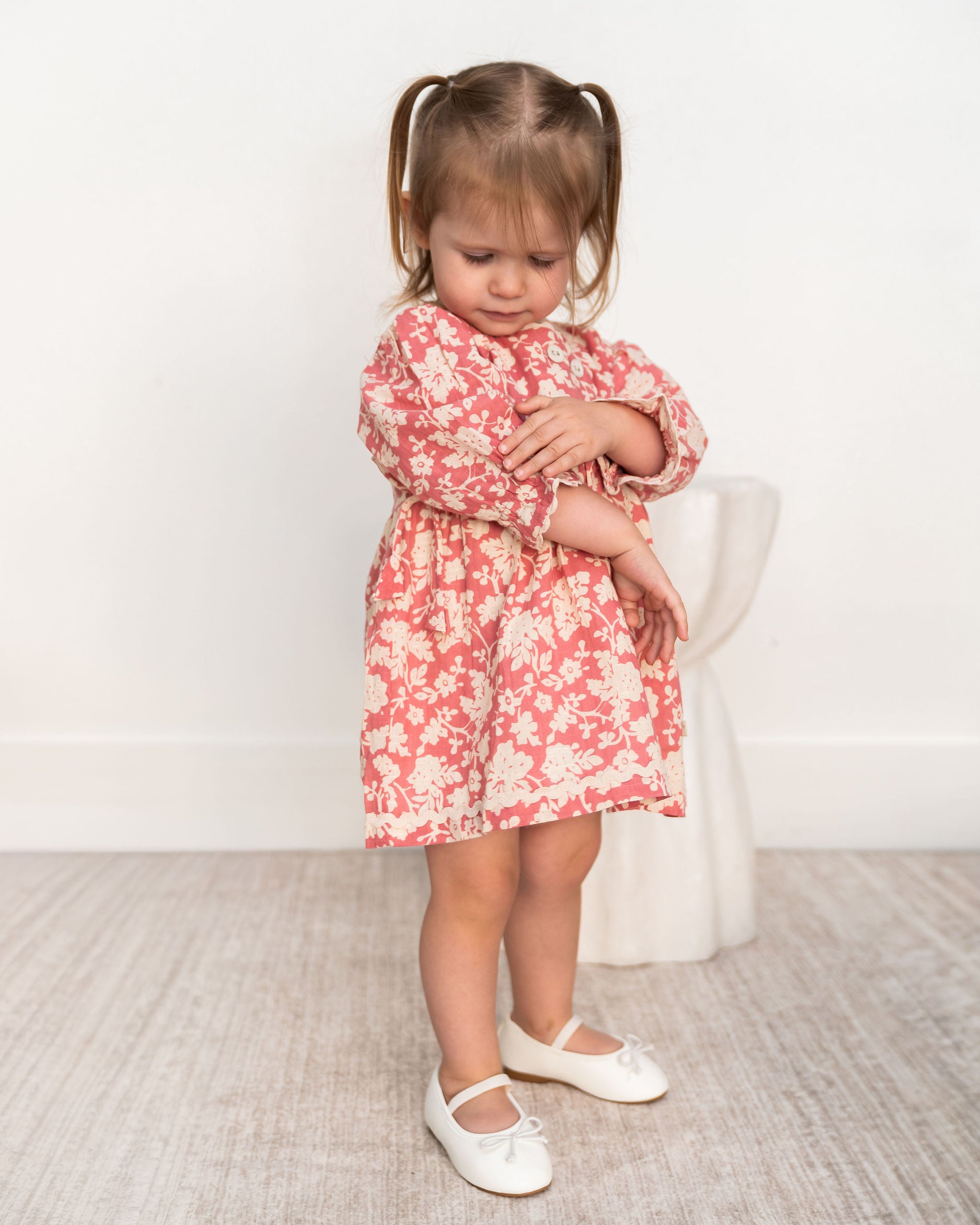 Viverano Beatrice Floral Baby Dress & Bloomer Set (Organic Cotton) - Side