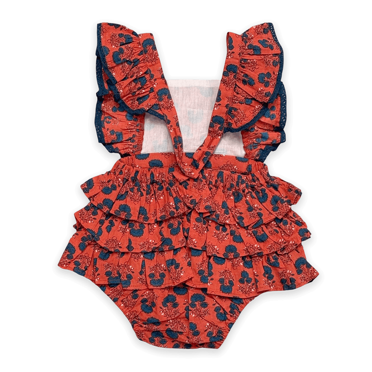 Isadora Jaipur Floral Baby Romper & Headband Set (Organic Cotton) - Back