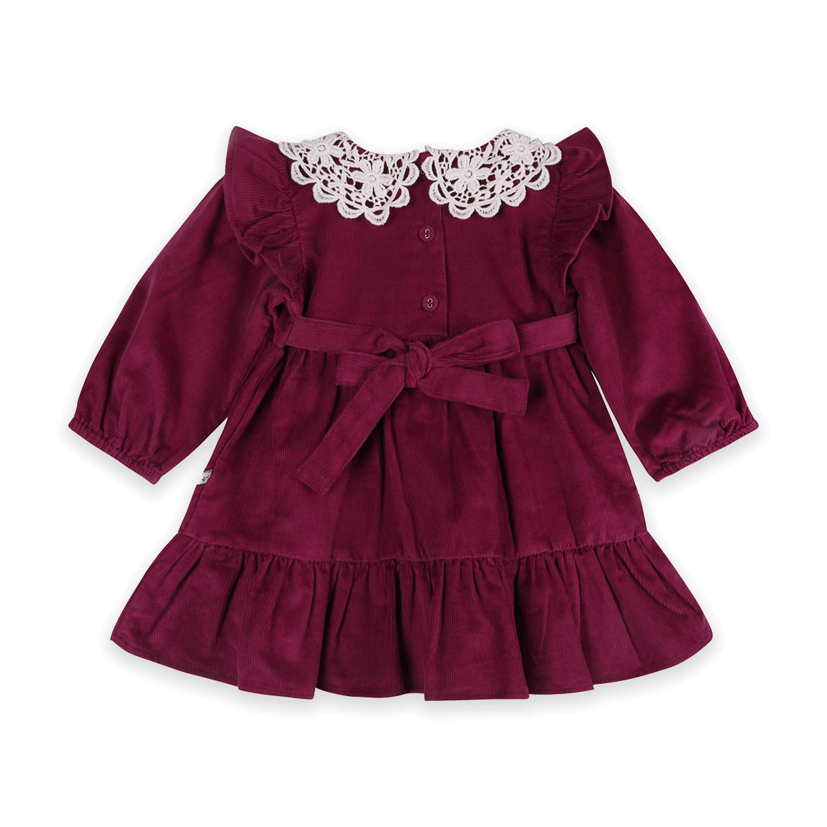 Cordelia Corduroy Baby Dress & Bloomer Set (Organic Cotton) - Back