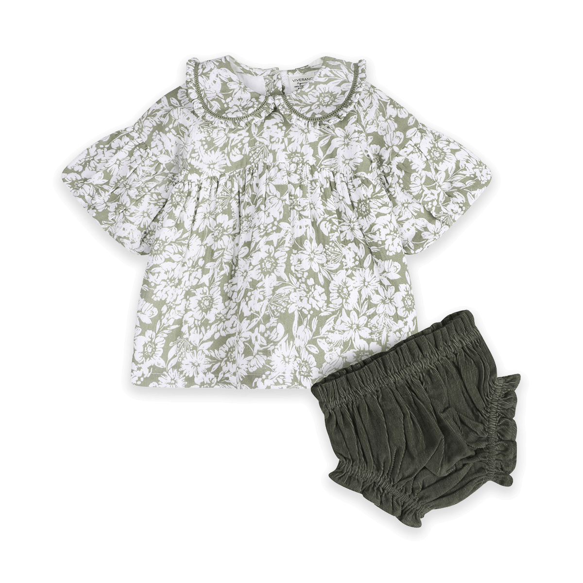 Lucille Floral Baby Dress & Bloomer Set (Organic Muslin) - Outfit