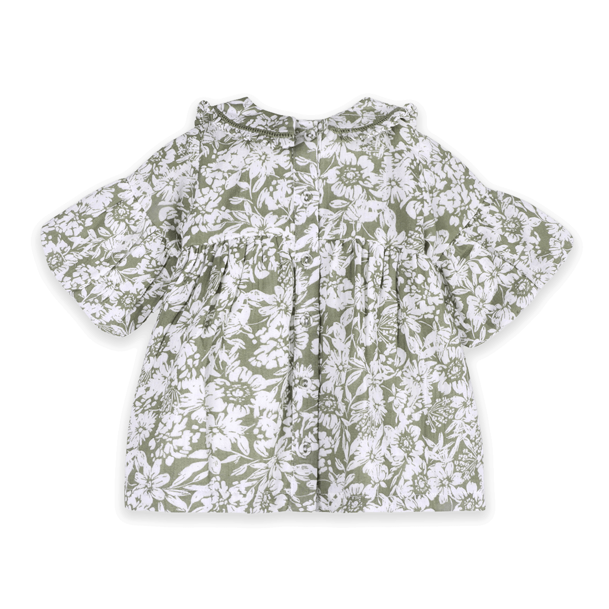 Lucille Floral Baby Dress & Bloomer Set (Organic Muslin) - Back