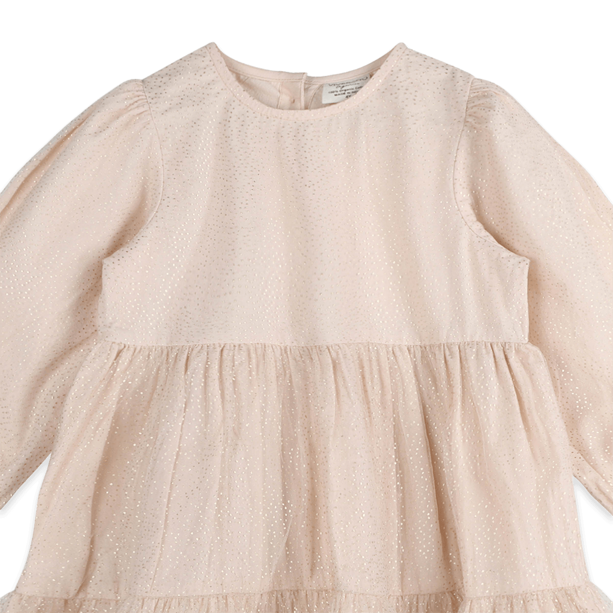 Gabrielle Dotted Tutu Layered Girl Dress - Blush Pink (Organic Cotton) - Detail