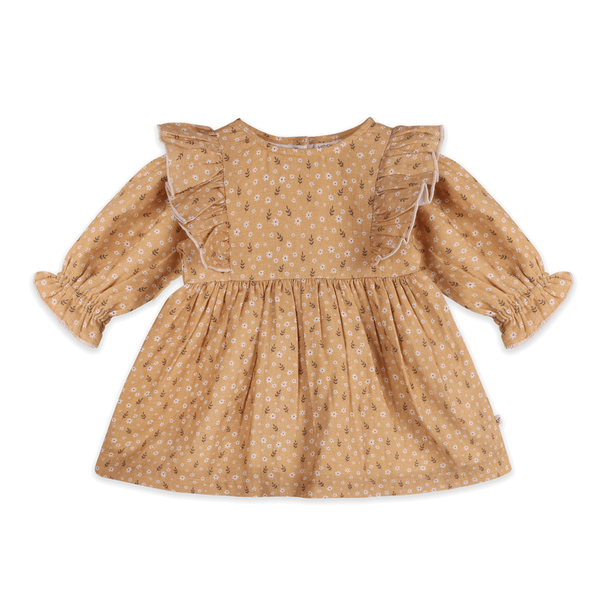 Floral Ruffle Baby Dress & Bloomer (Organic Muslin) - Front