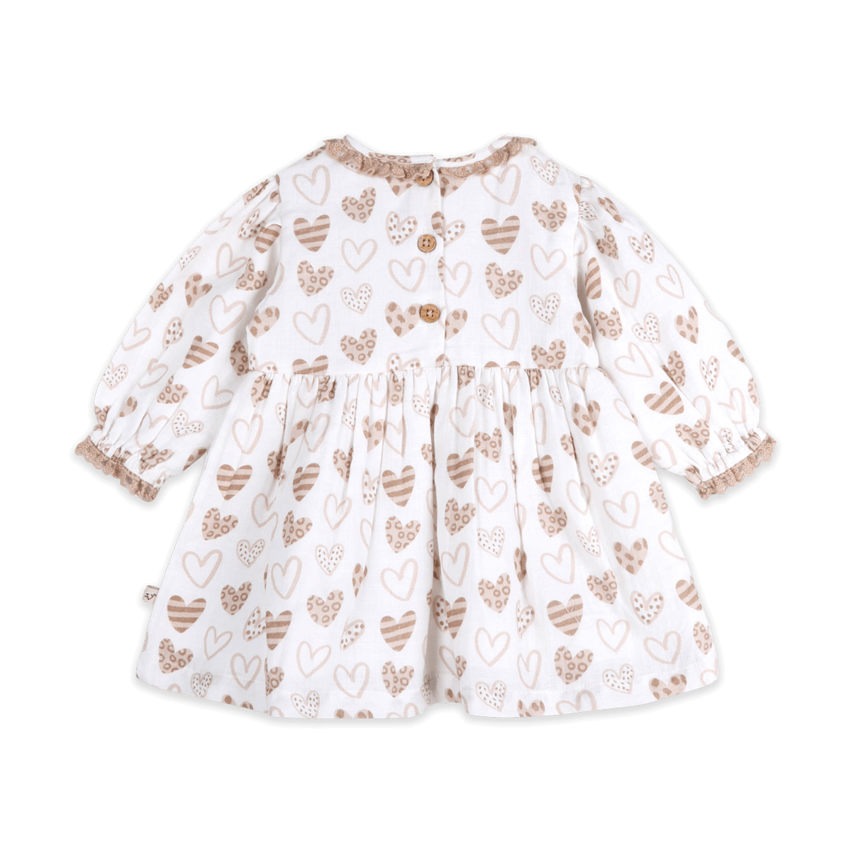 Wild Hearts Baby Dress & Bloomer (Organic Muslin) - Back