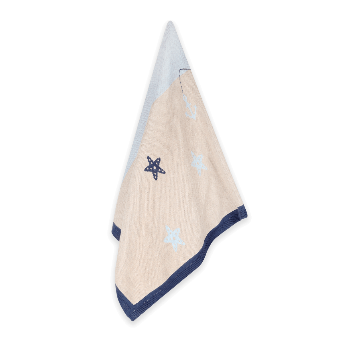 Ocean Sailboat - Organic Cotton Jacquard Knit Baby Blanket (Texture)