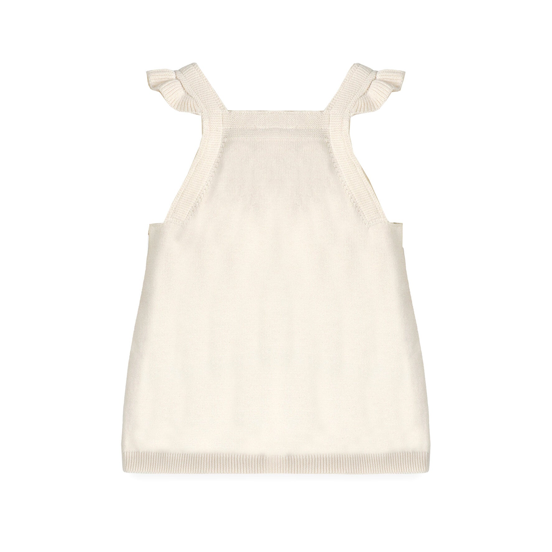Floral Embroidered Baby Knit Tunic Dress Back (Organic Cotton)