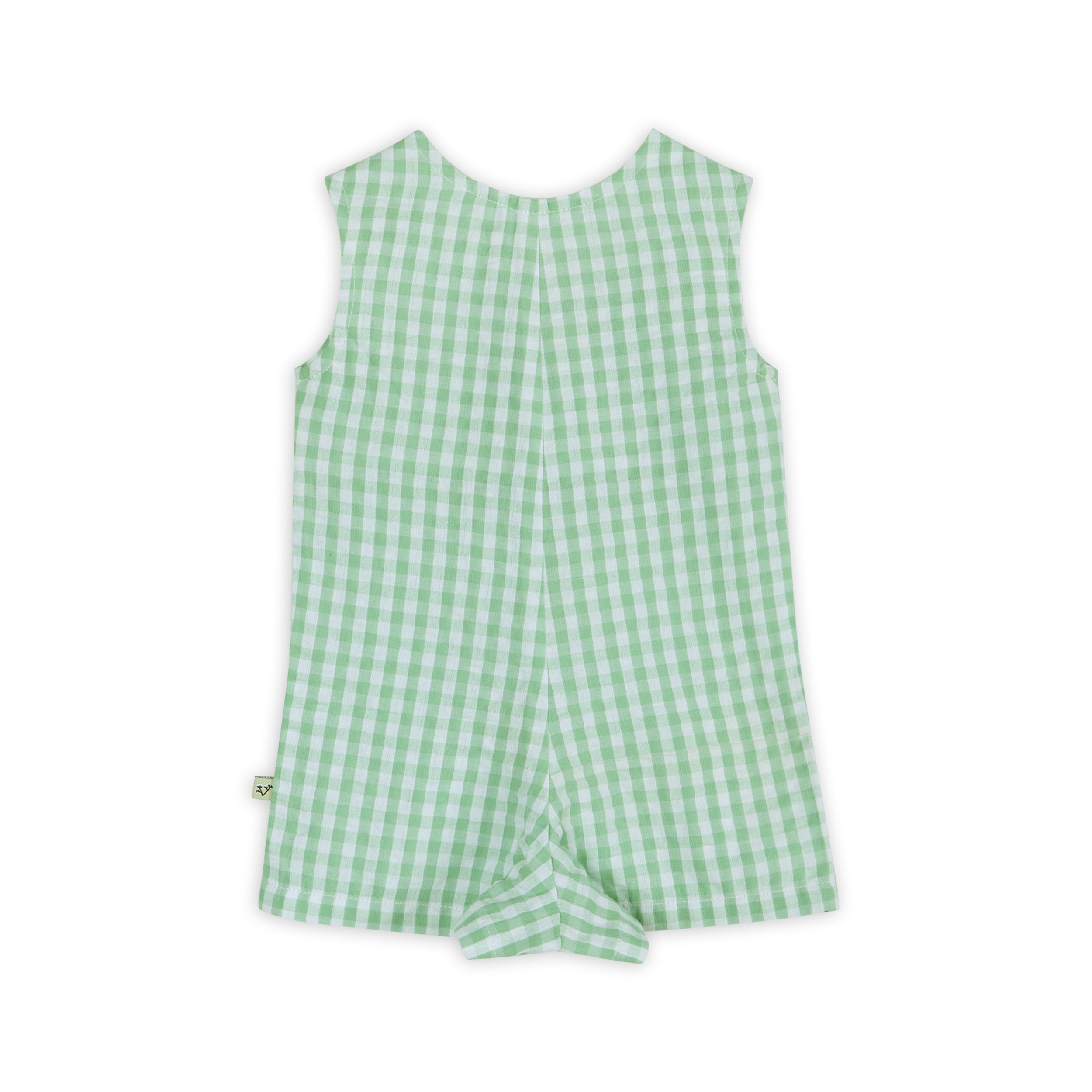 Forest Gingham Baby Romper Back (Organic)