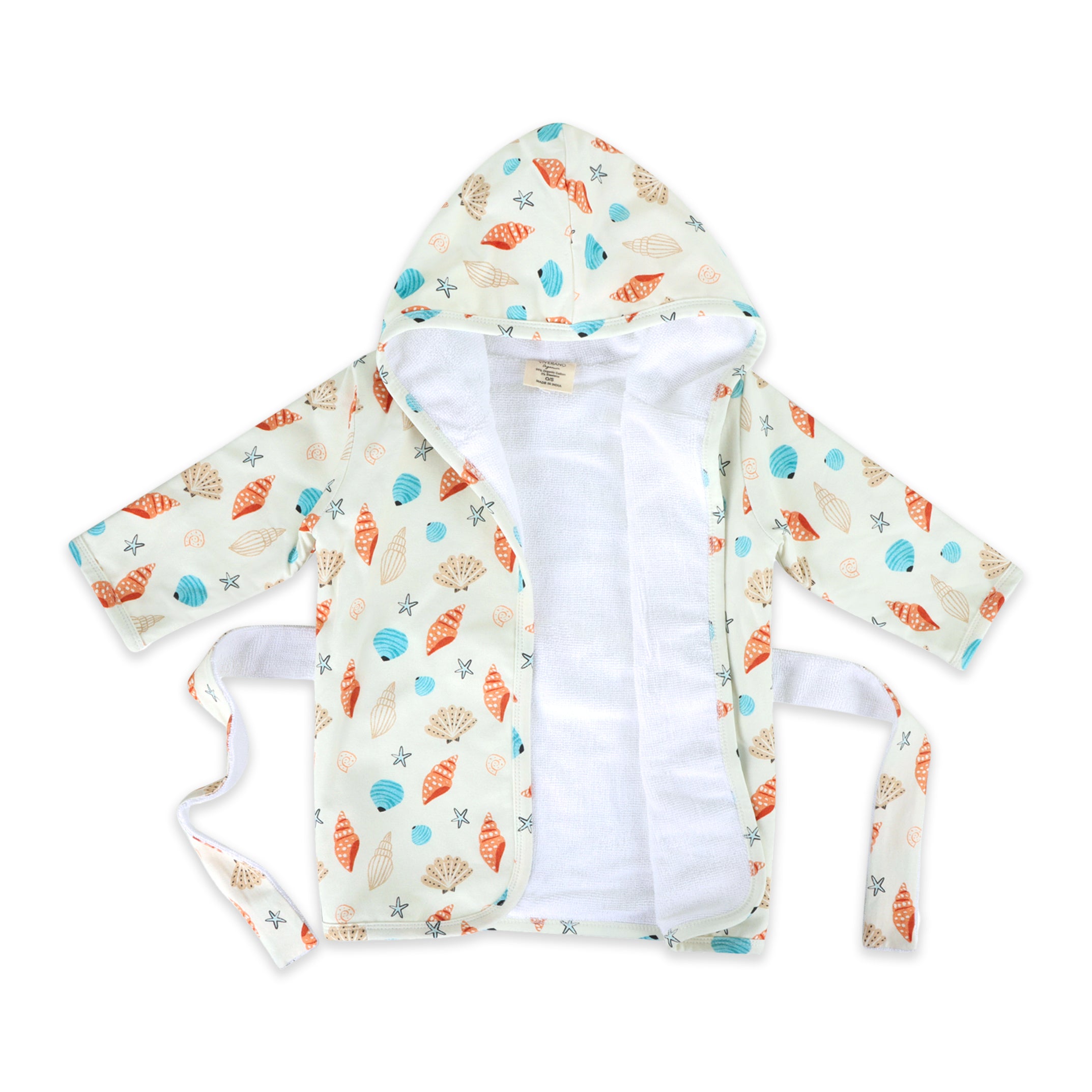 Seashell Baby Bathrobe Open (Organic Jersey)