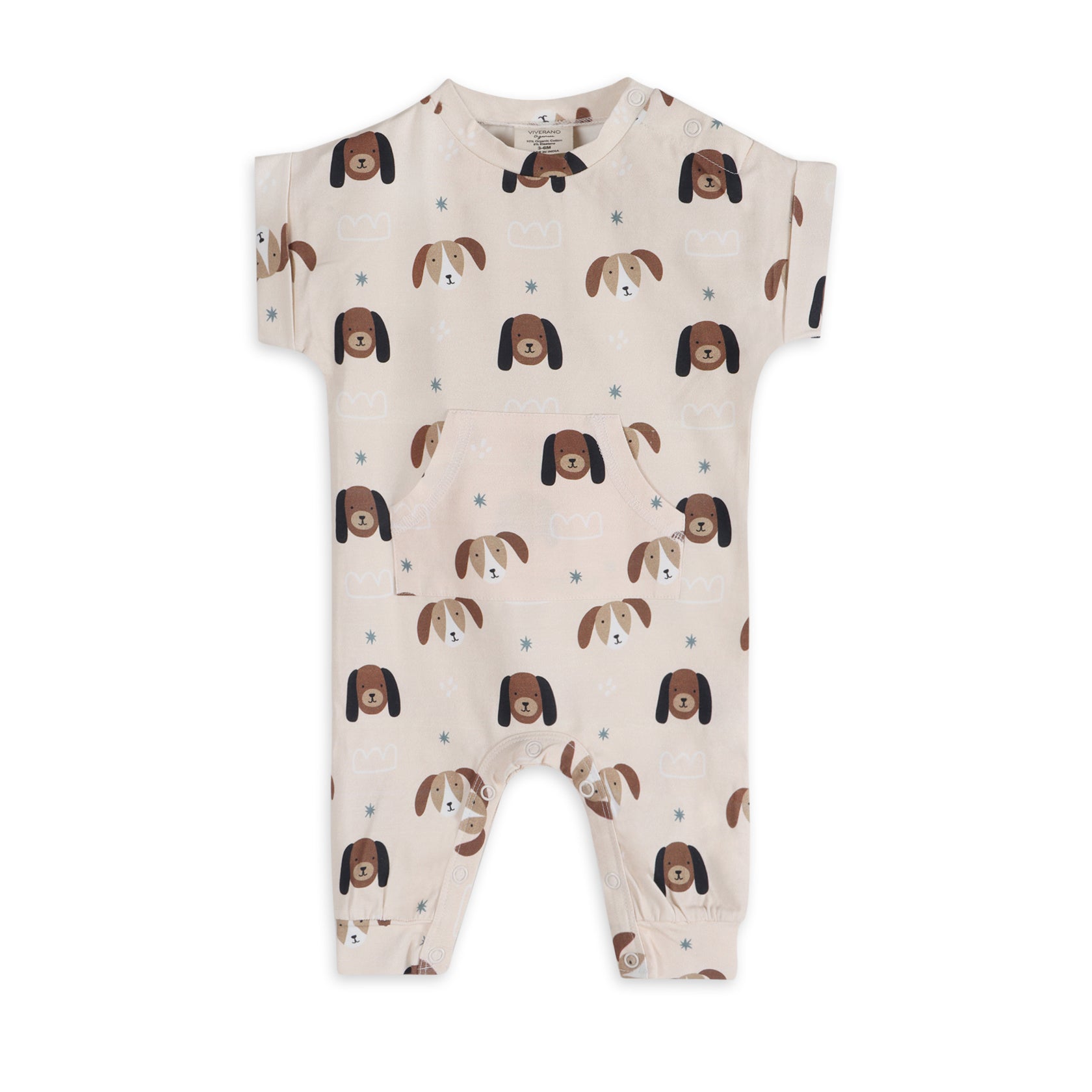 Doggies Kangaroo Pocket Baby Jumpsuit (Organic Jersey)