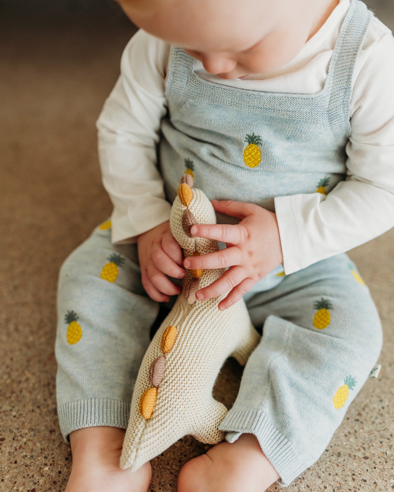 Little Dino - Organic Knit Stuffed Animal Baby Toy