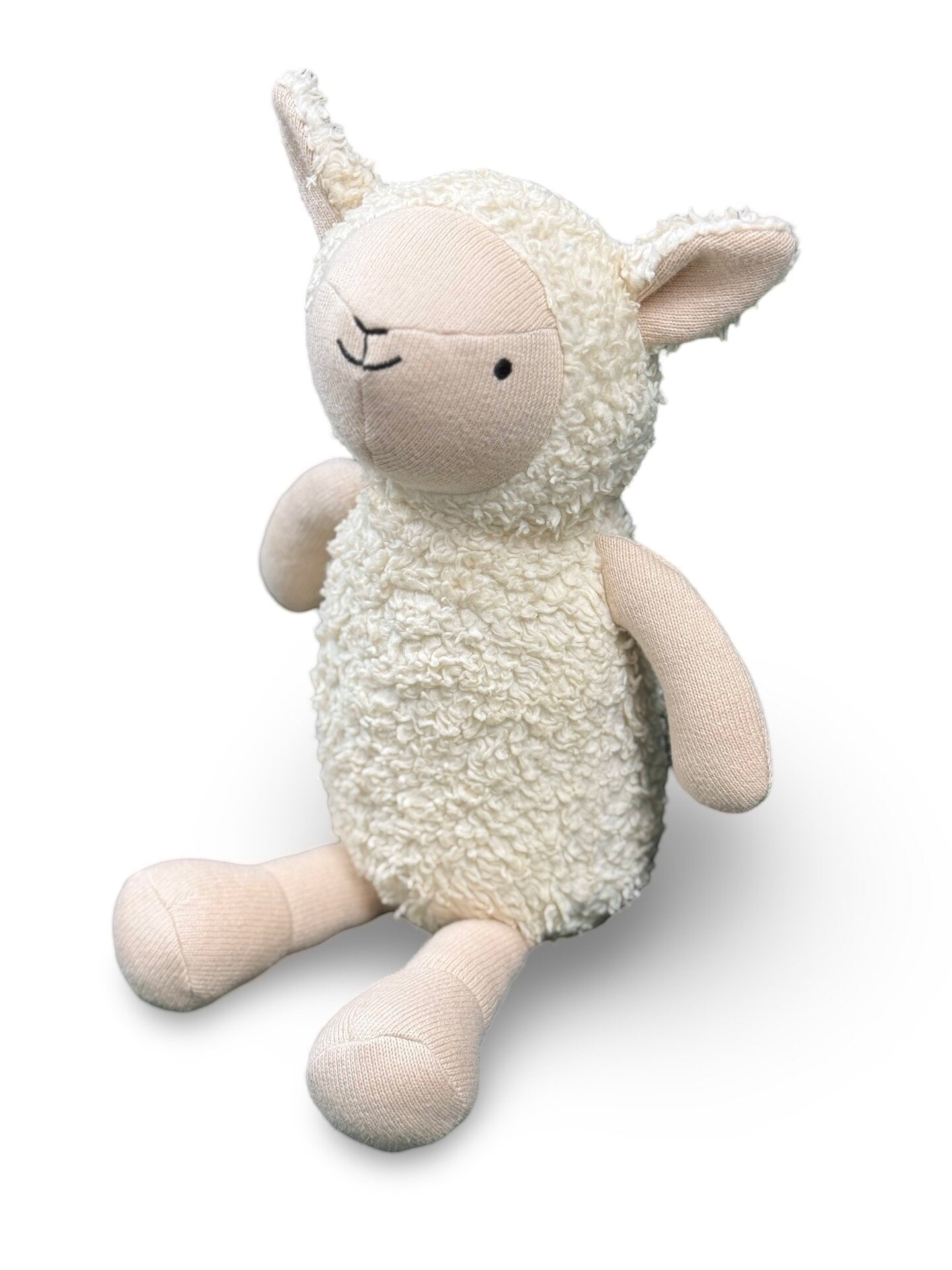 Luna Wooly Lamb Sherpa Knit Stuffed Animal Soft Toy (Organic Cotton)
