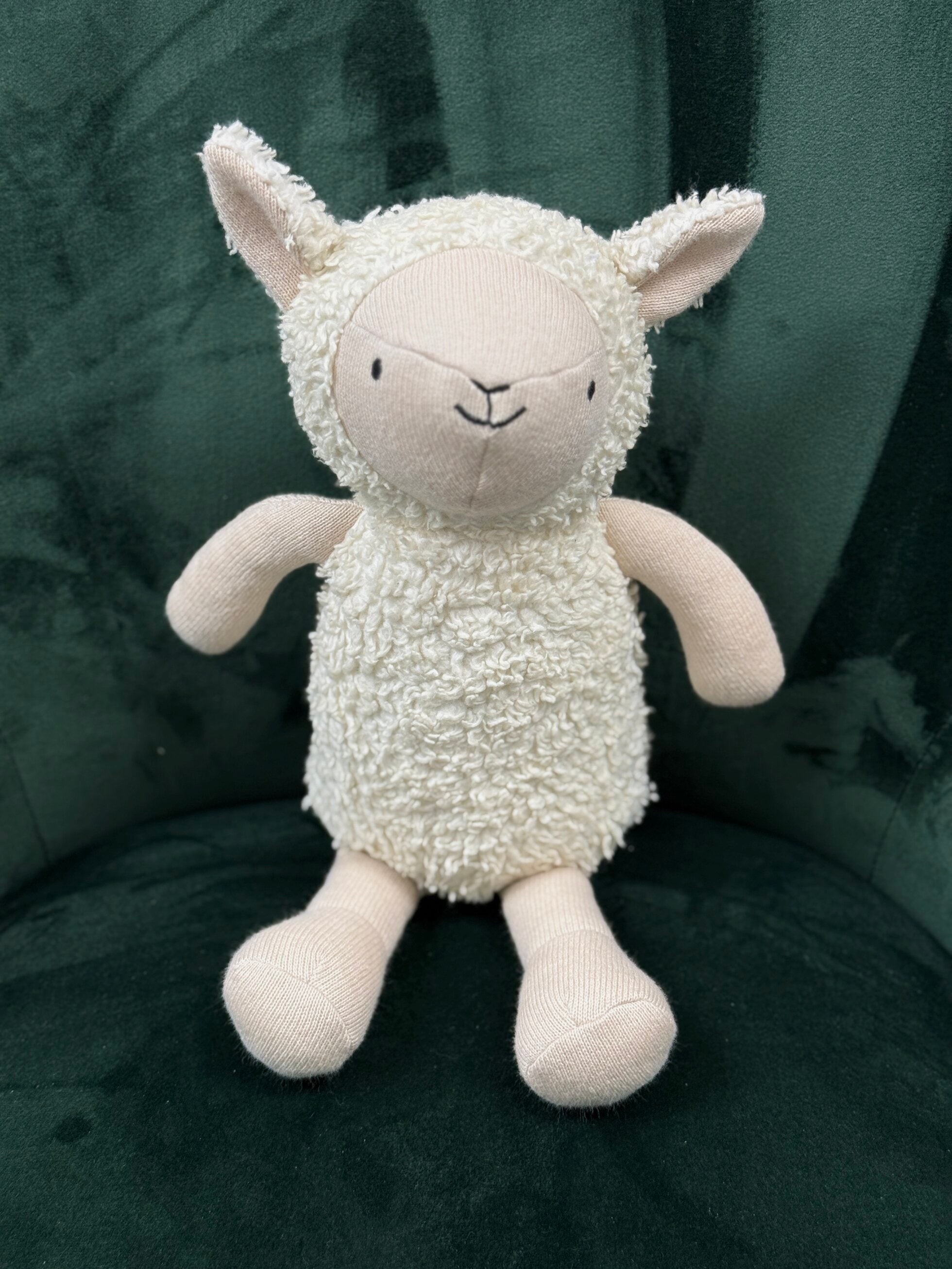 Luna Wooly Lamb Sherpa Knit Stuffed Animal Soft Toy (Organic Cotton)