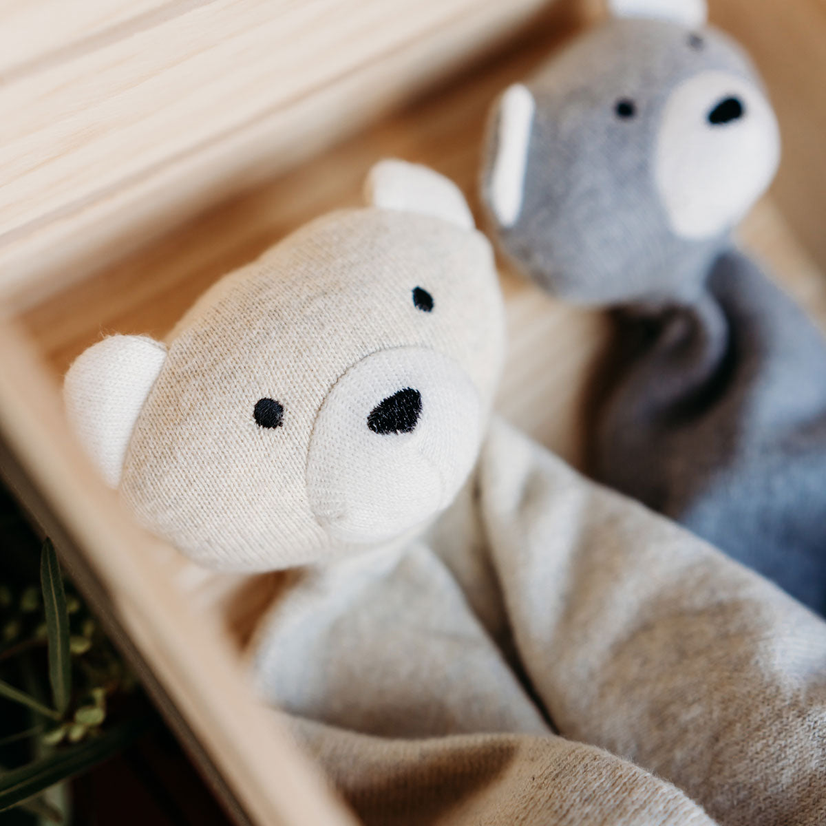 Bear - Organic Baby Lovey Security Blanket Cuddle Cloth (2 Colors)